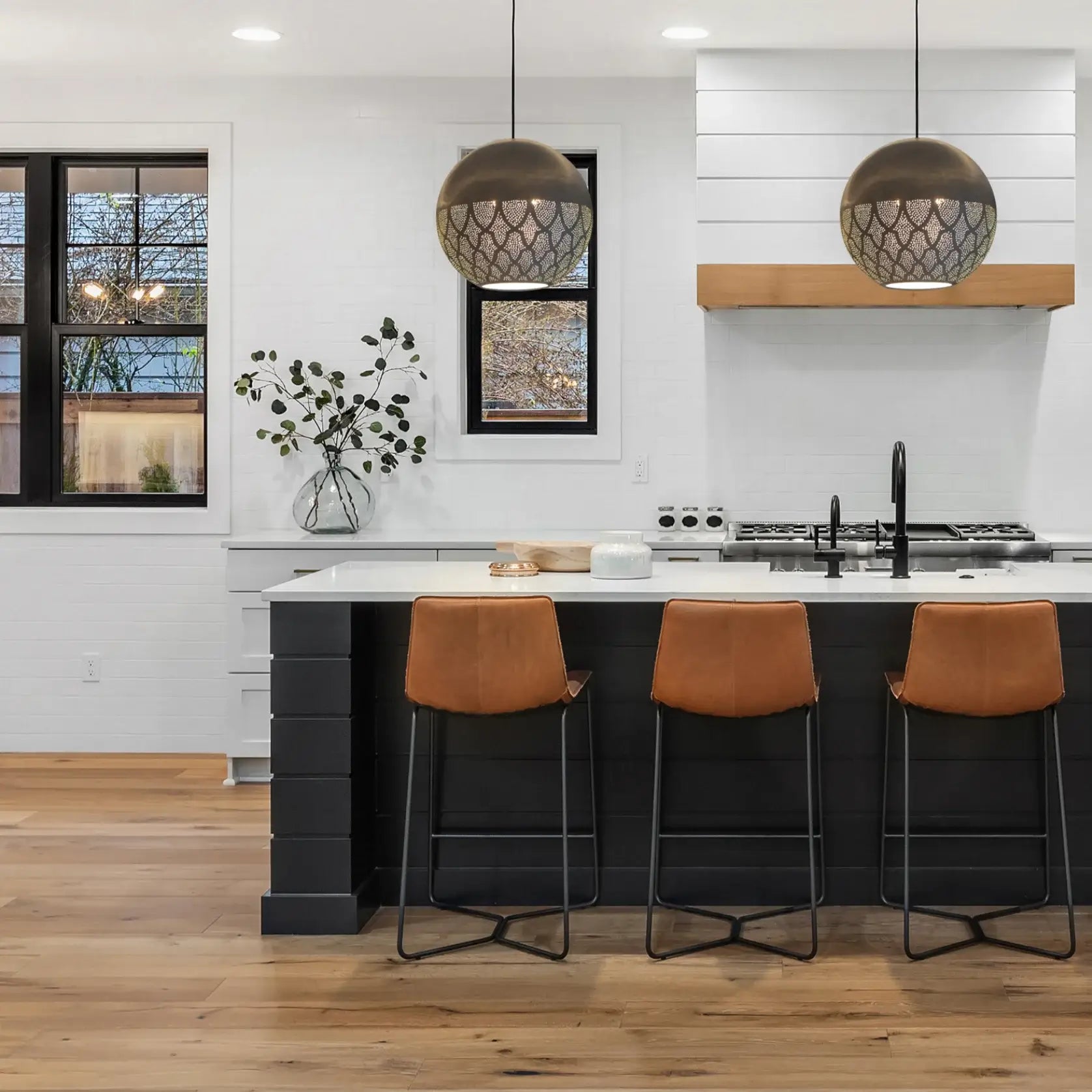 Dounia Home Pendant Light | Matte Gunmetal | Shade Size 16"