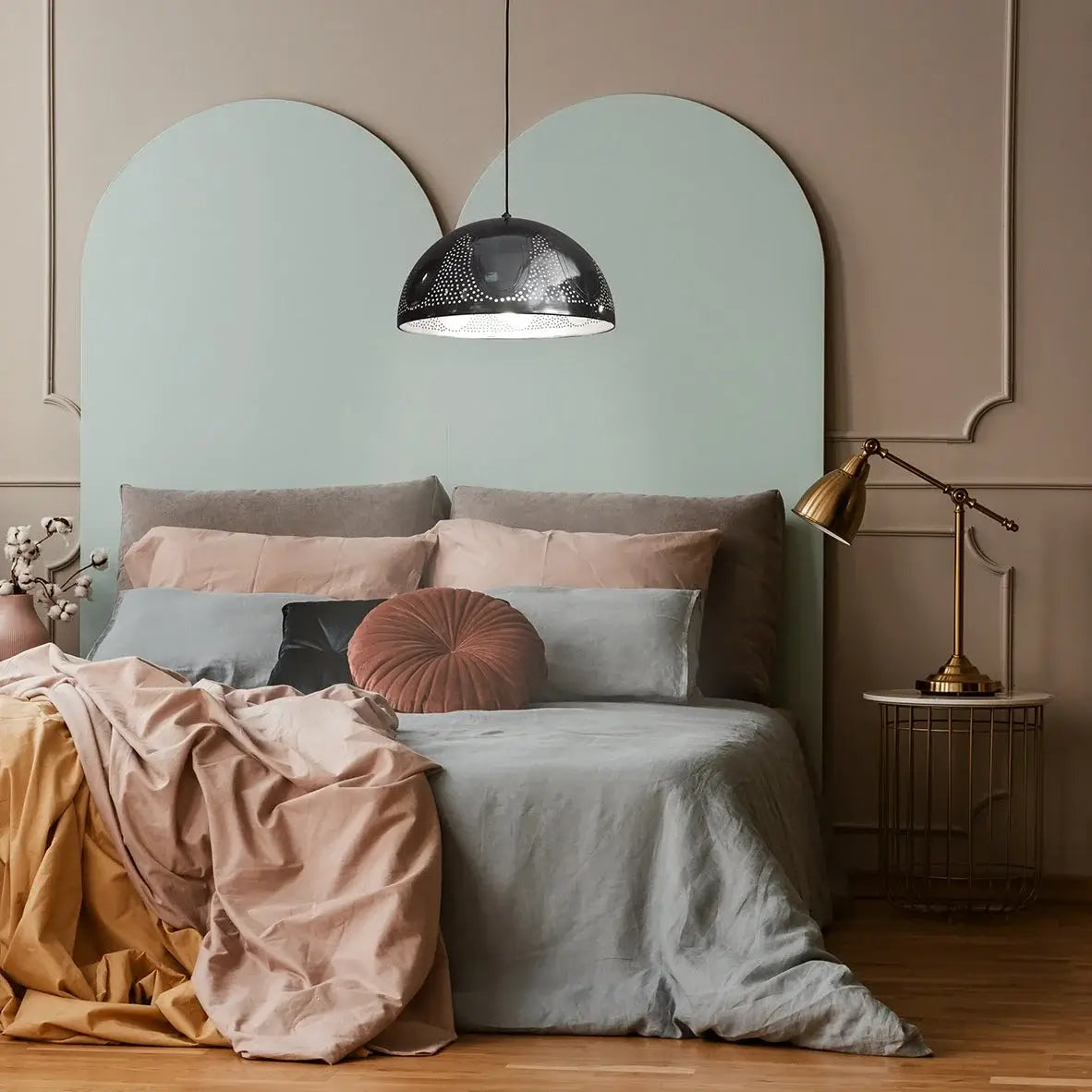 Taj Pendant Light  | Polished Gun Metal | Shade Sizes: 14" 