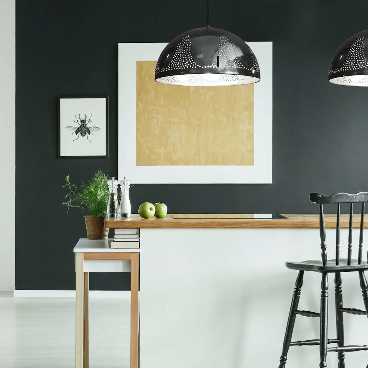 Dounia home Pendant light in black  made of Metal, used as a kitchen lighting,  Model: Taj  bell