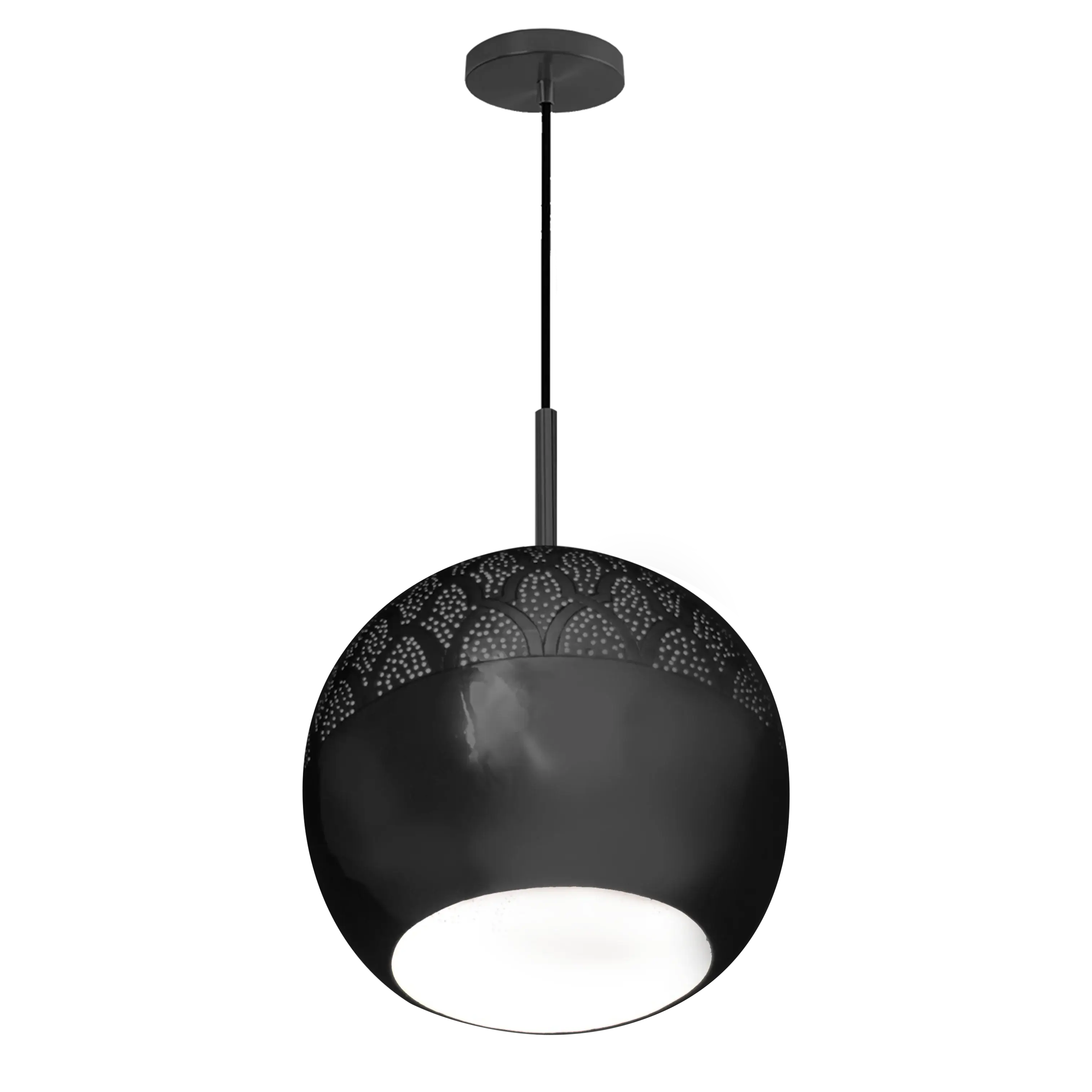 Dounia home Pendant light in black  made of Metal, Model: Nur