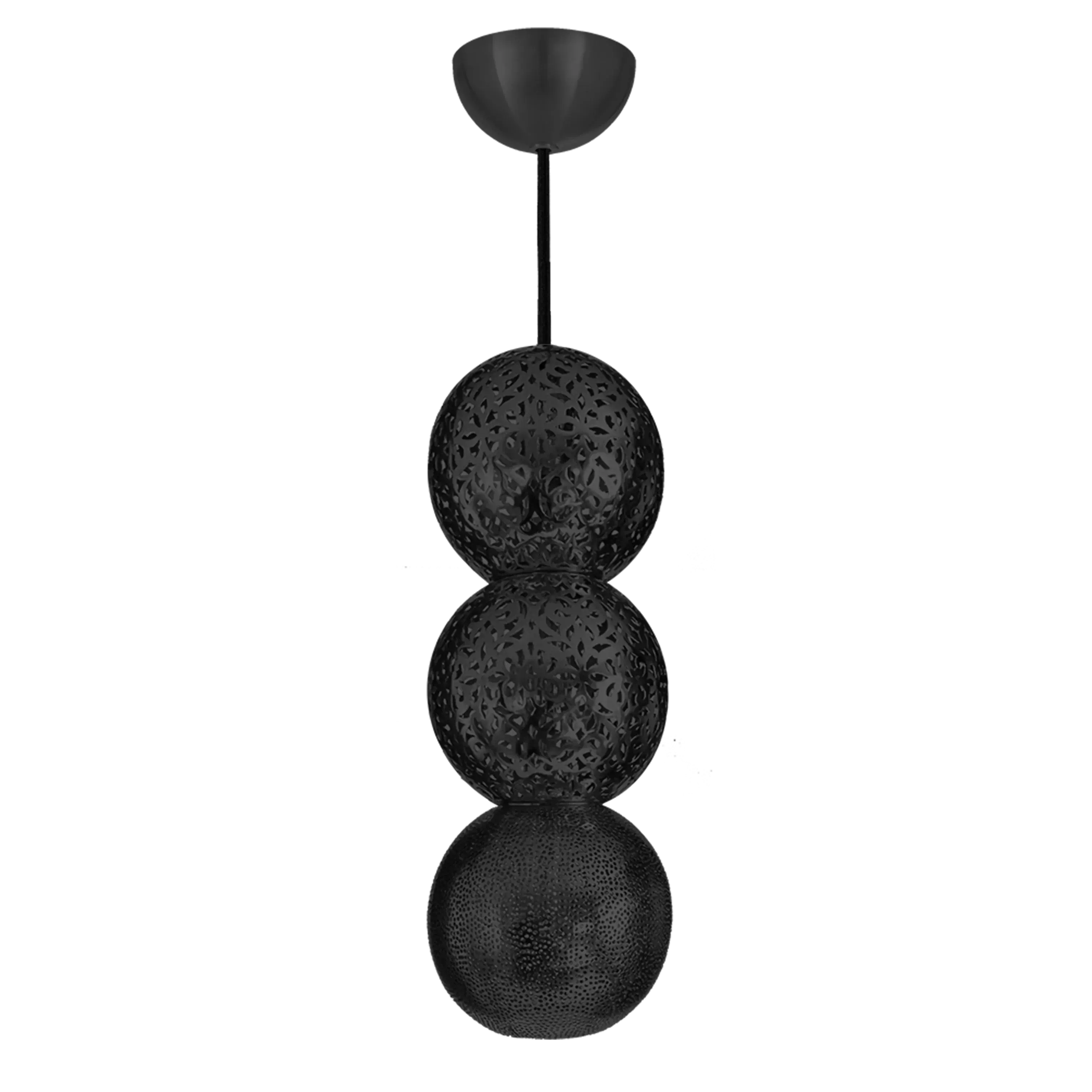 Dounia home Pendant light in black  made of Metal, Model: Riad