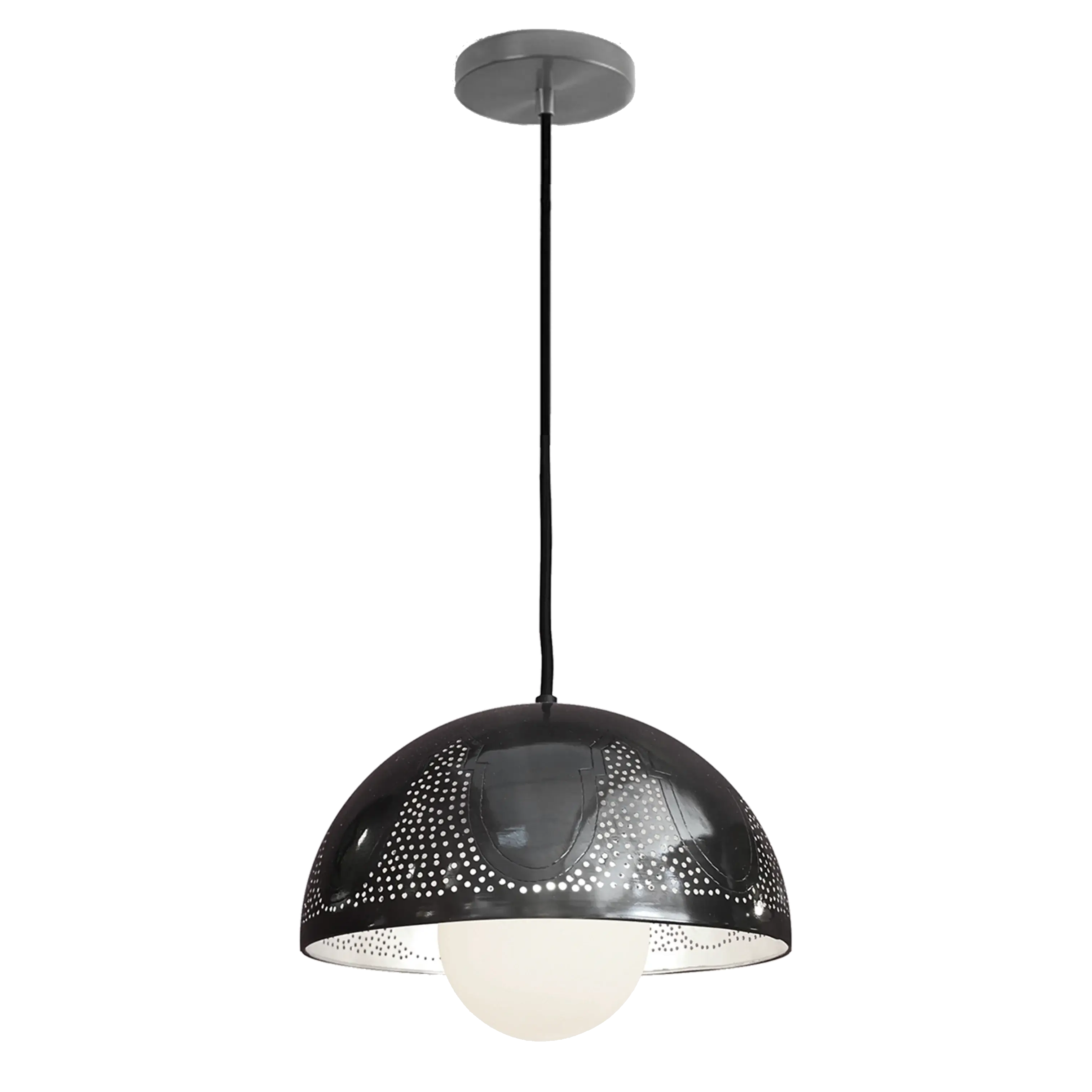 Dounia home Pendant light in black  made of Metal, Model: Taj  bell