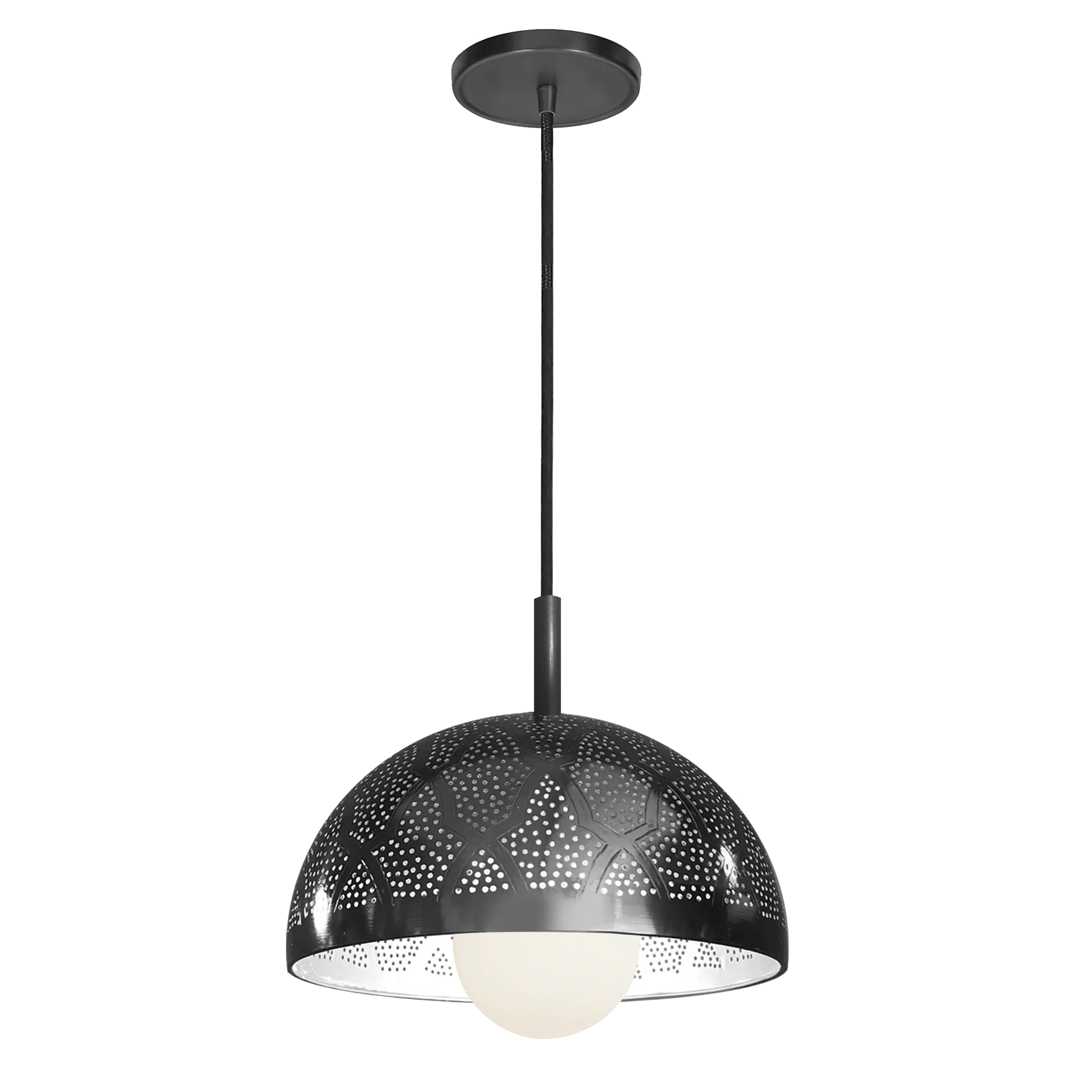 Dounia home Pendant light in black made of Metal, Model: Zana Dome