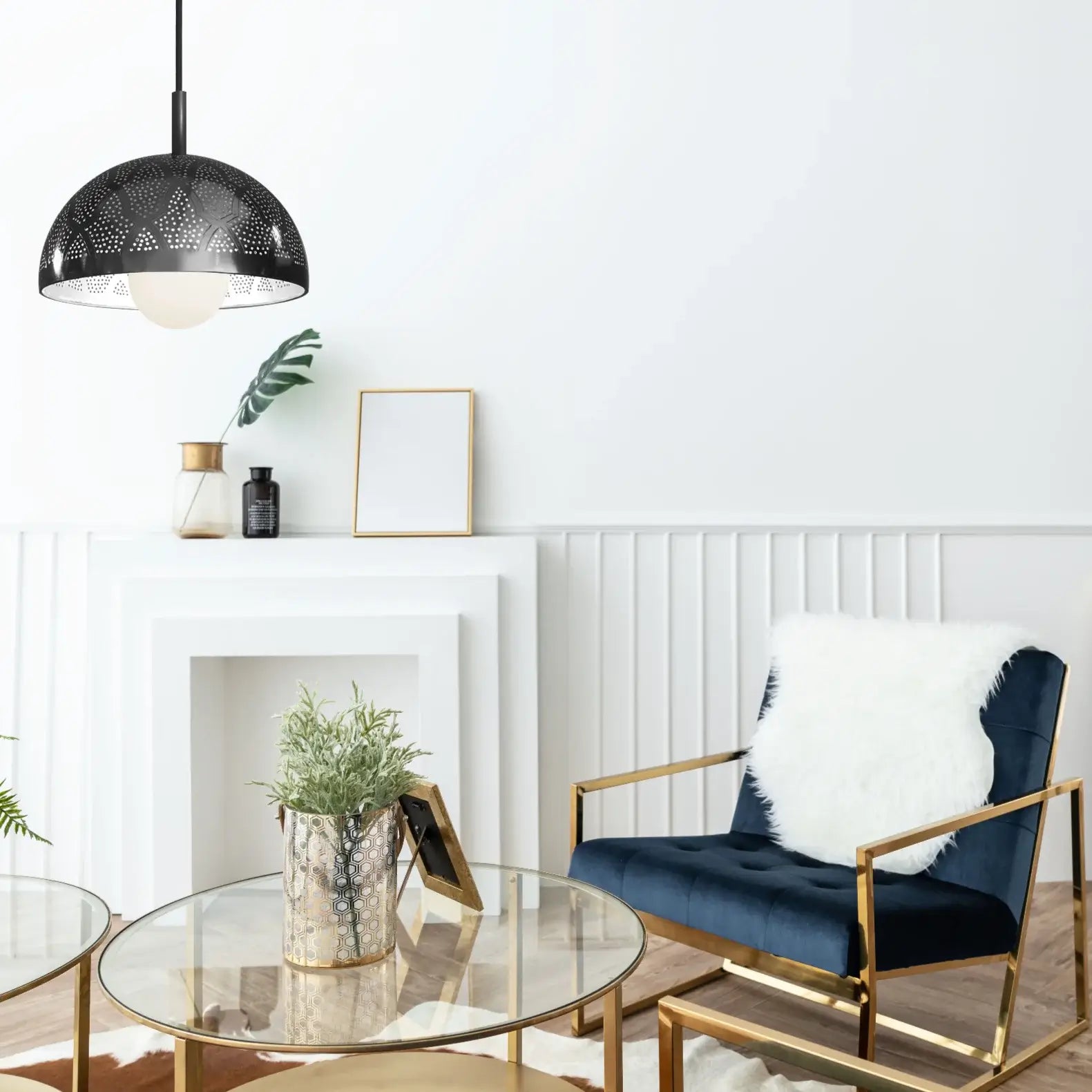 Zana Pendant Light | Matte Gun Metal | Shade Size: 14" | 5" Porcelain Bulb