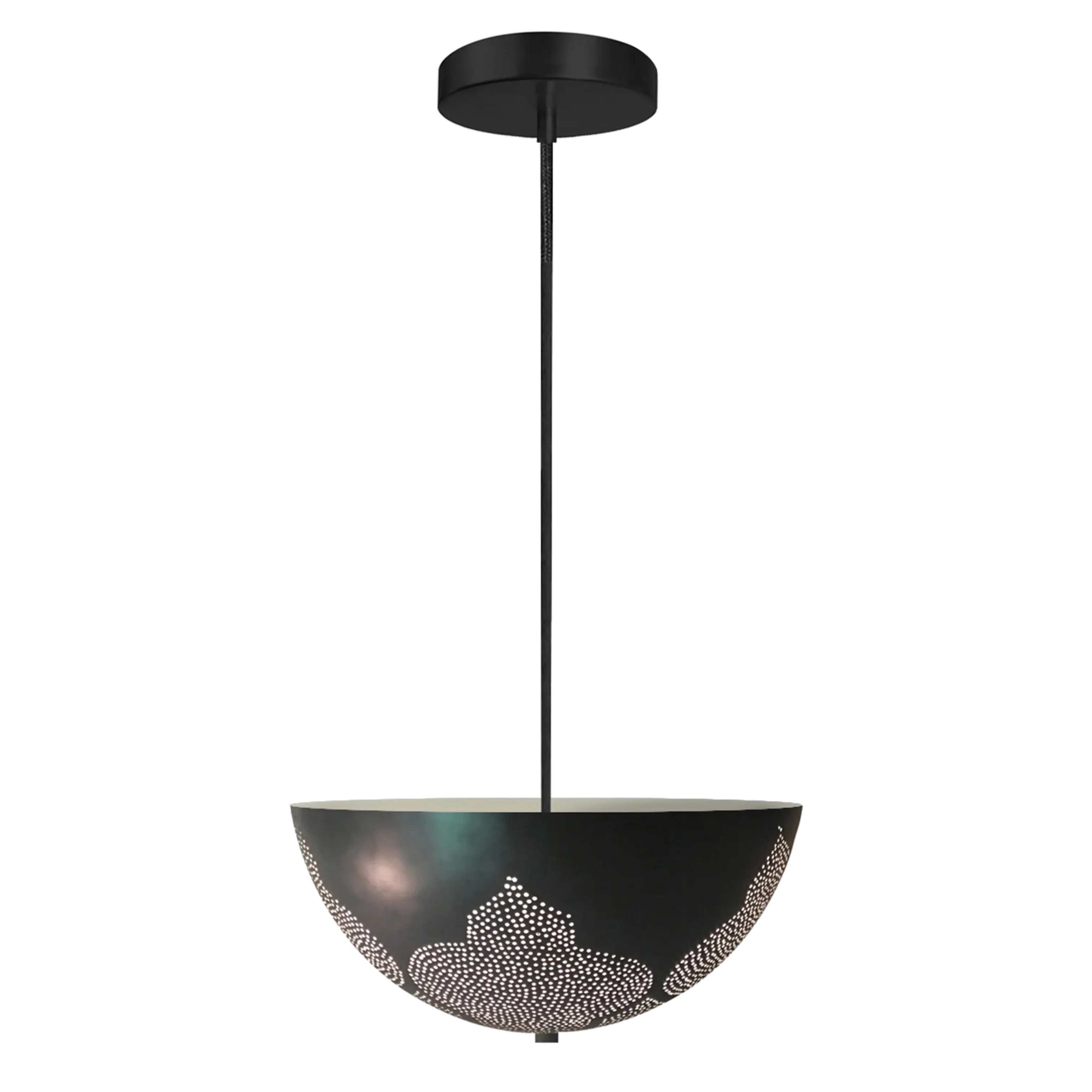 Dounia home Pendant light in Matte gun metal  made of Metal, Model: Najma dome