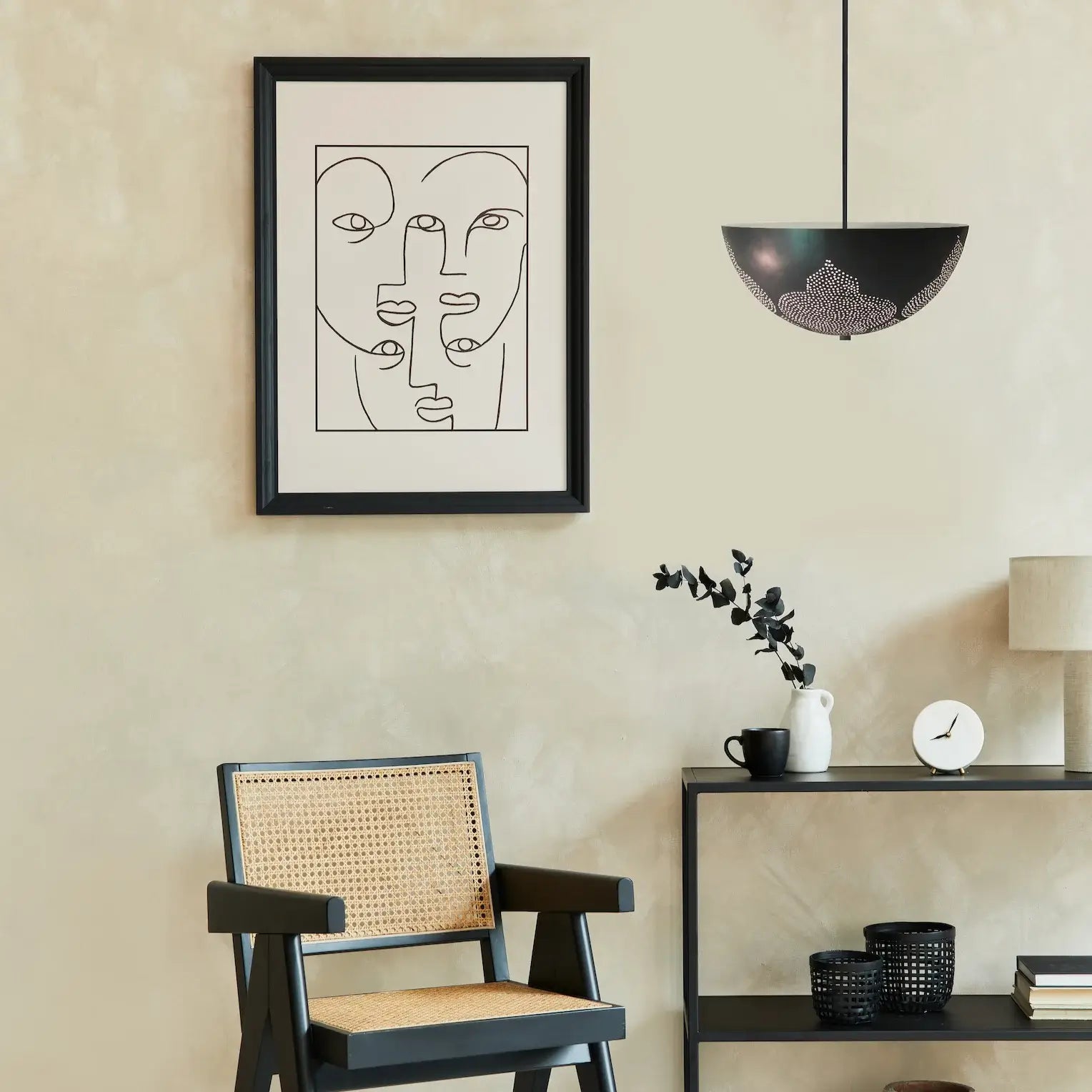 Pendant Dome Najma | Matte Gun Metal | Shade Sizes: 12" 
