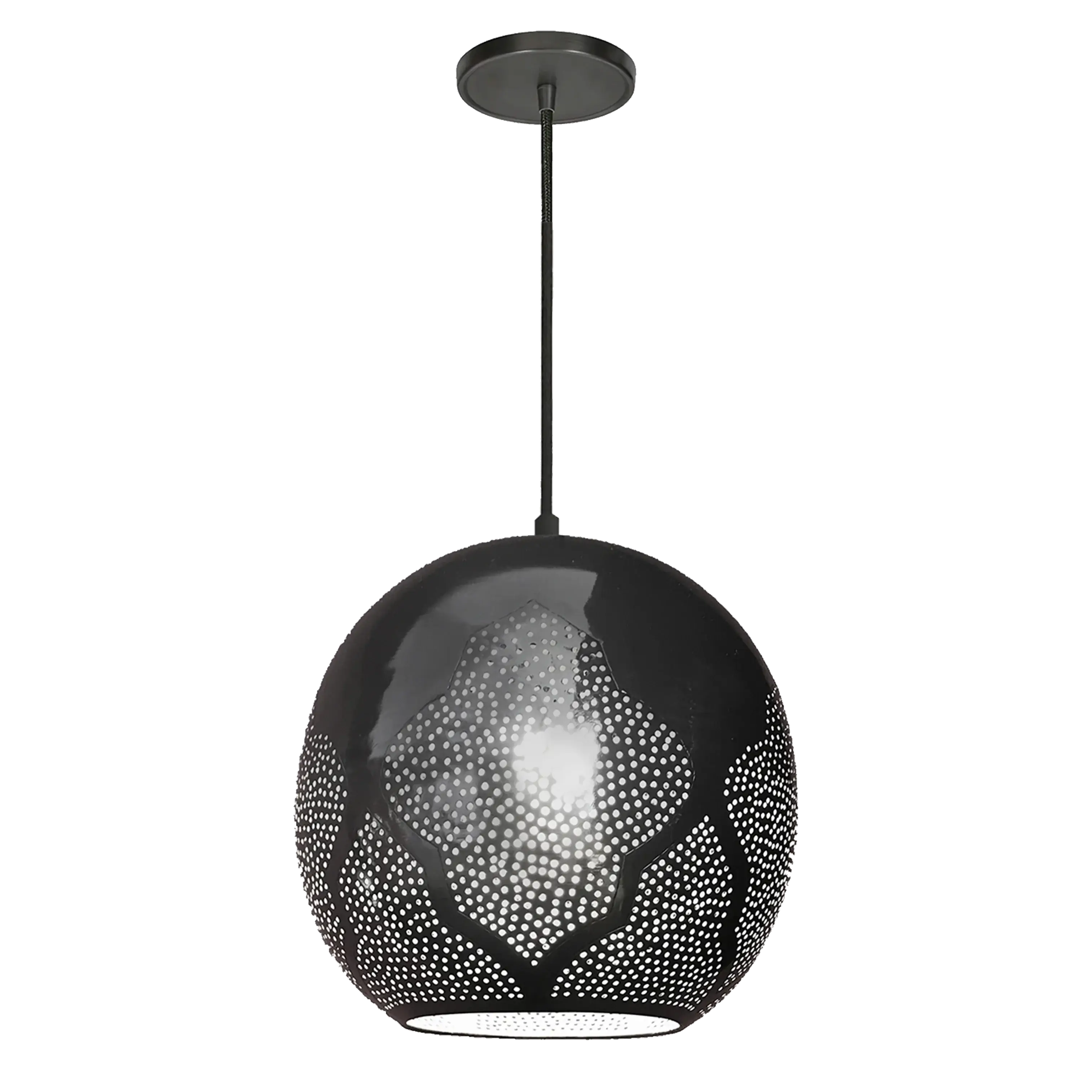 Dounia home Pendant light in Matt gun metal made of Metal, Model: Najma reversed