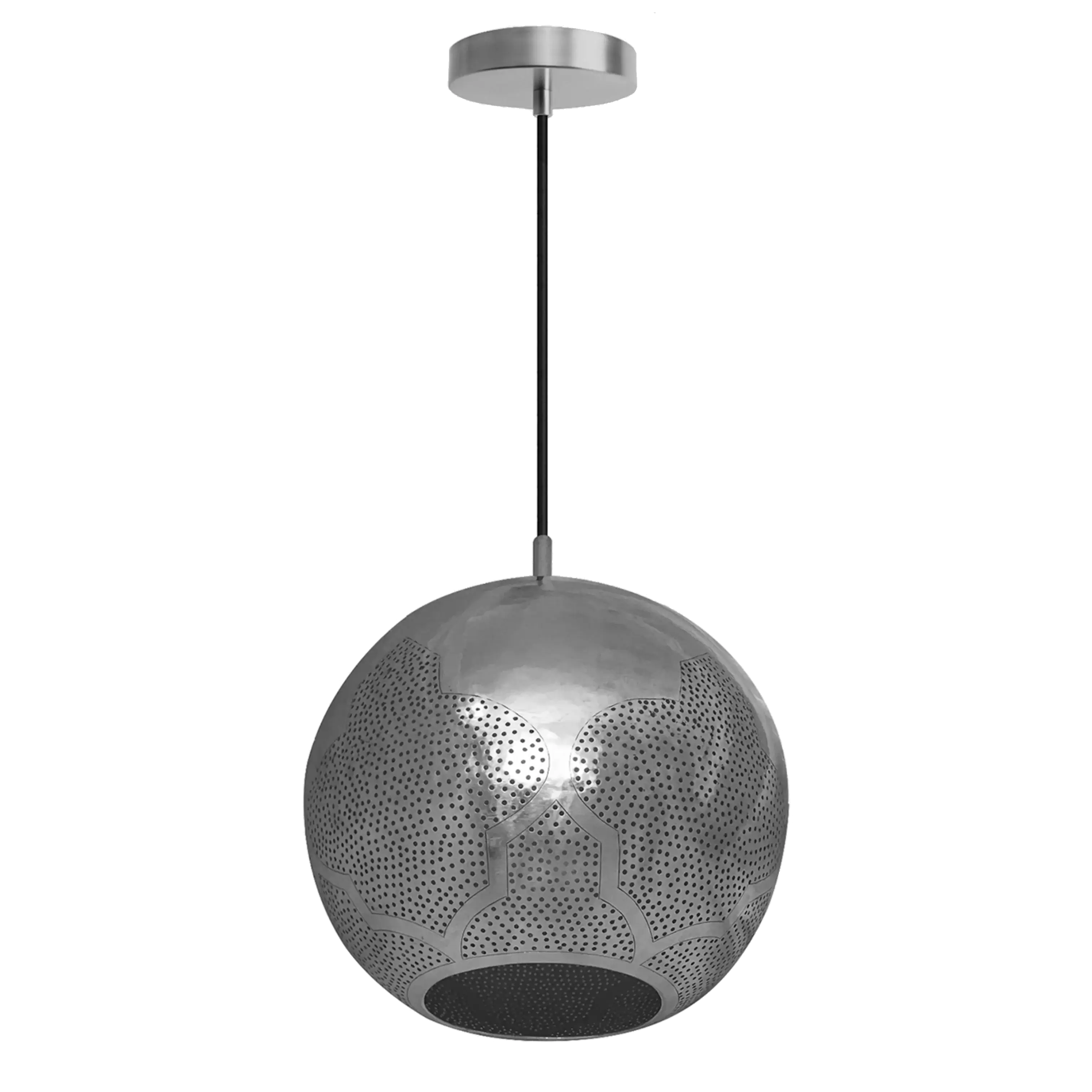 Dounia home Pendant light in  nickel silver  made of Metal, Model: Najma reversed