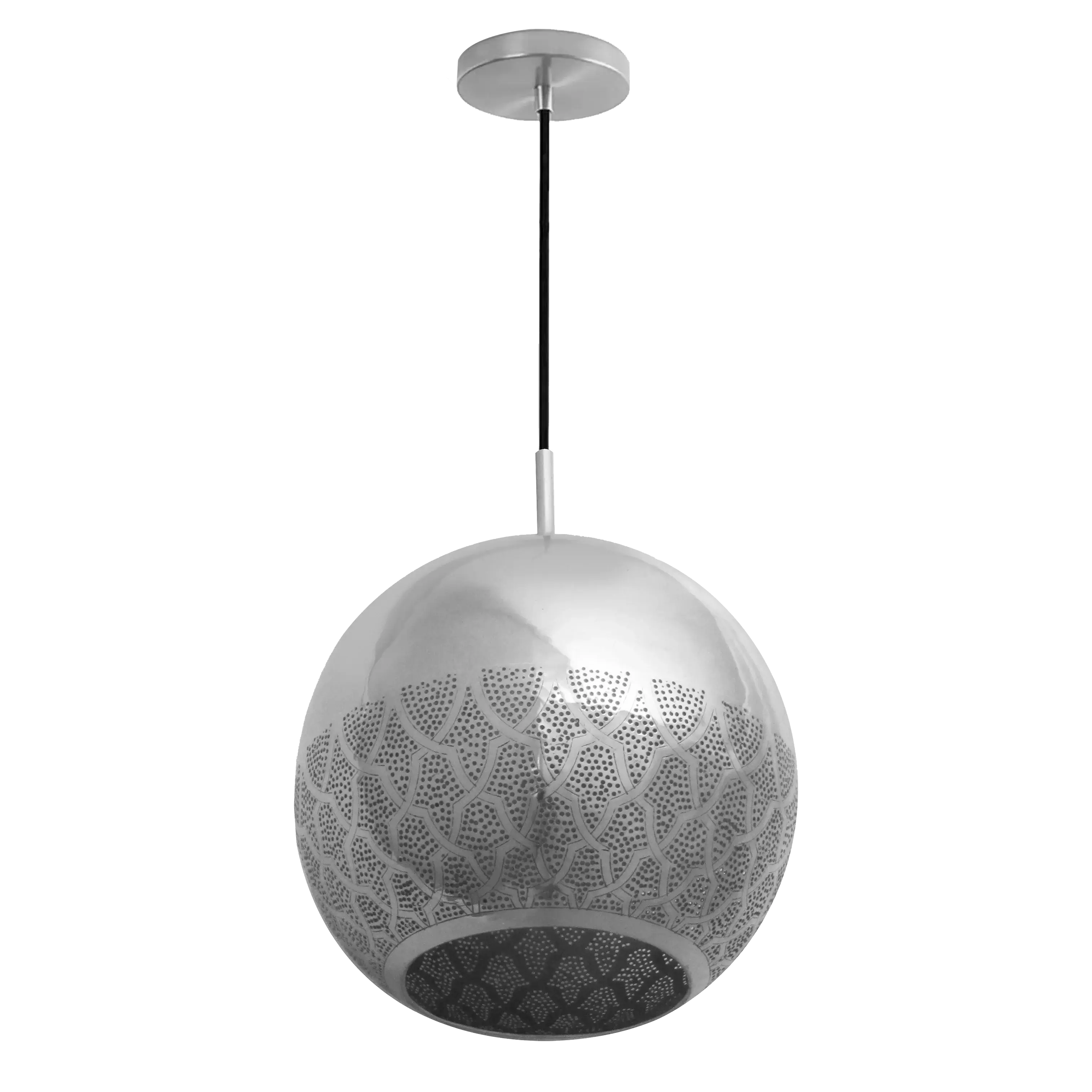 Dounia home Pendant light in nickel silver   made of Metal, Model: Nur reversed