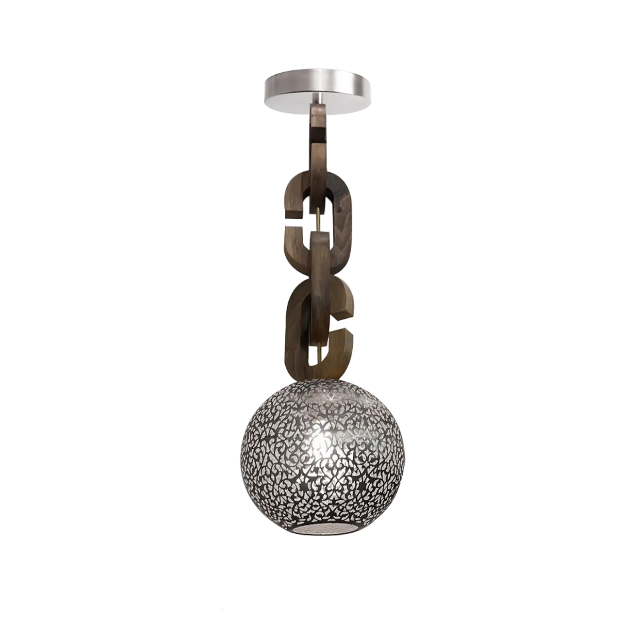 Dounia home Pendant light in nickel silver  made of Metal, Model: Riad chain