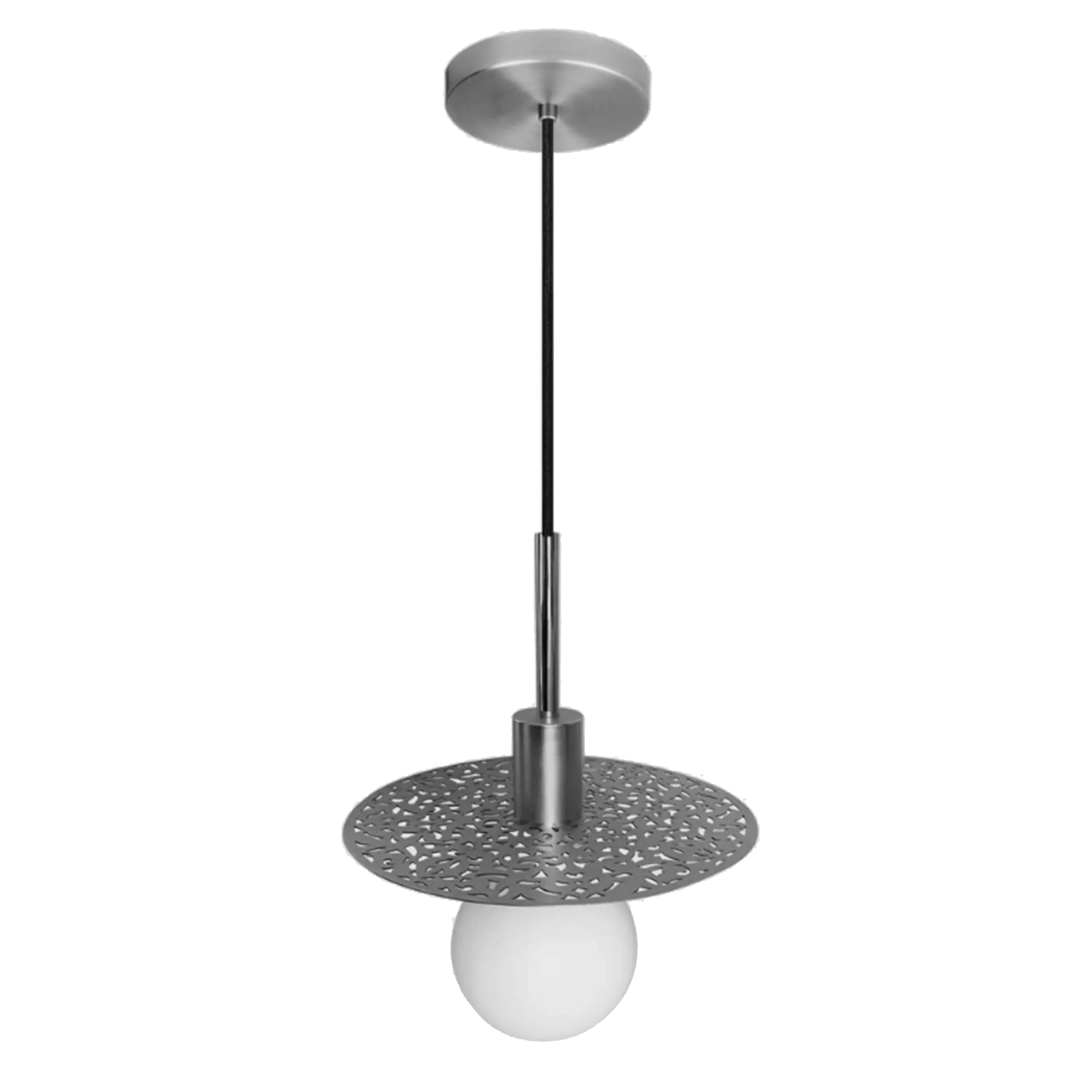 Dounia home Pendant light in  nickel silver  made of Metal, Model: Riad disc LED Suspension