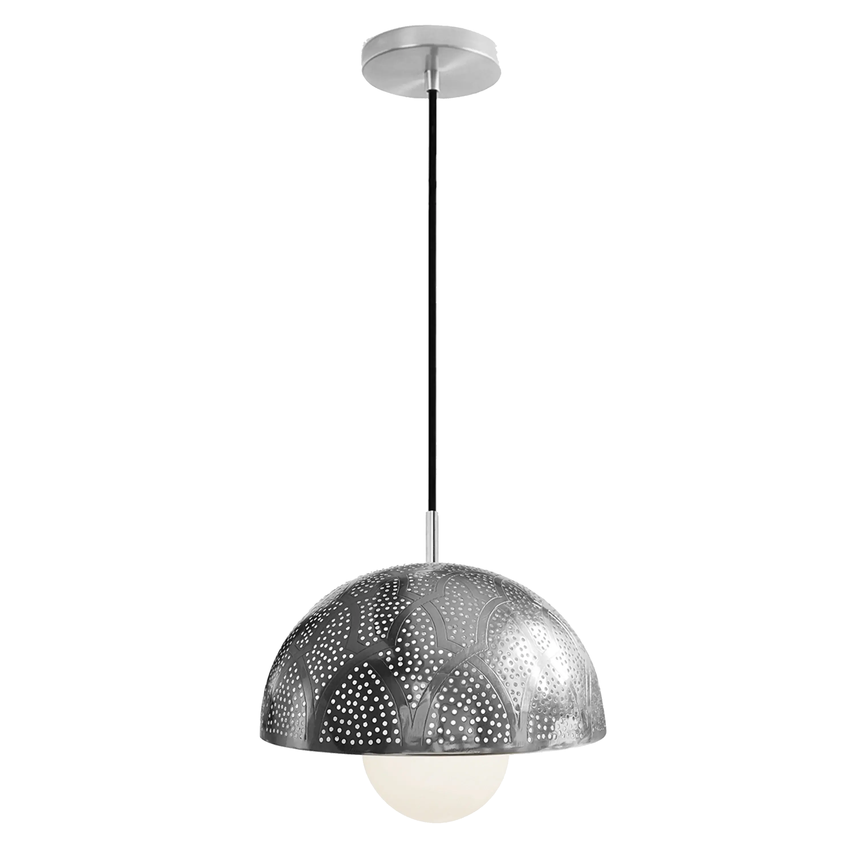 Dounia home Pendant light in nickel silver  made of Metal, Model: Zana Dome