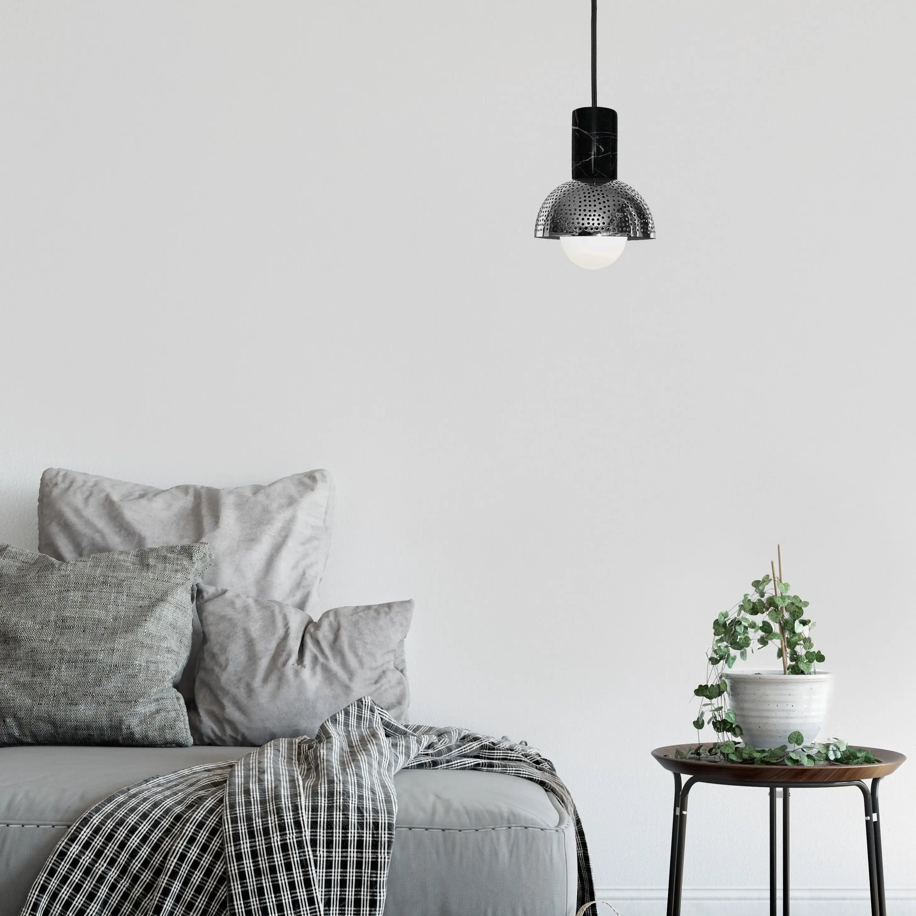 Dounia Home Maria Pendant Light  | Nickel Silver | Shade Size 6"