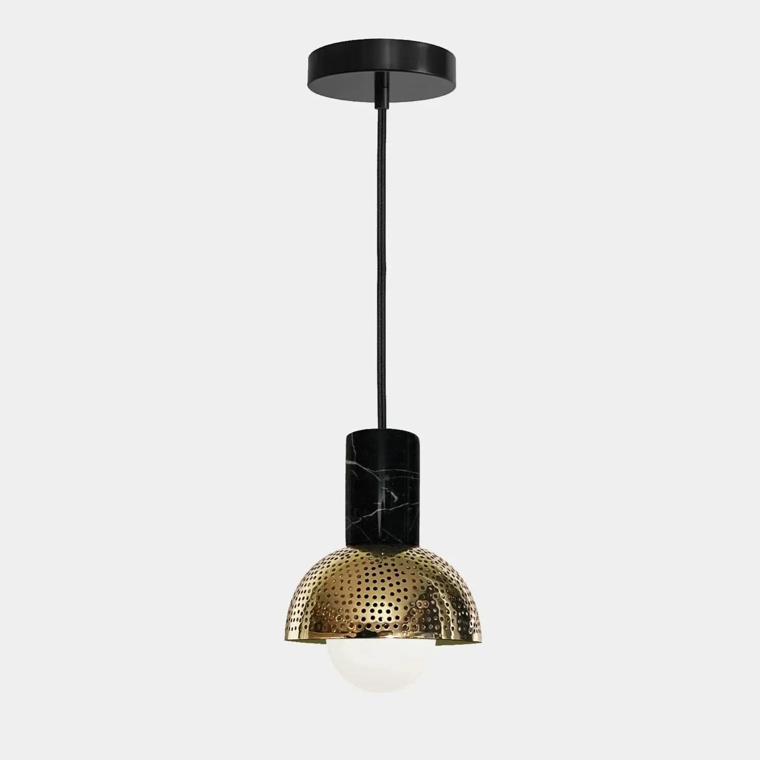 Dounia home Pendant light in Polished brass  made of Metal, Model: maria marble dome