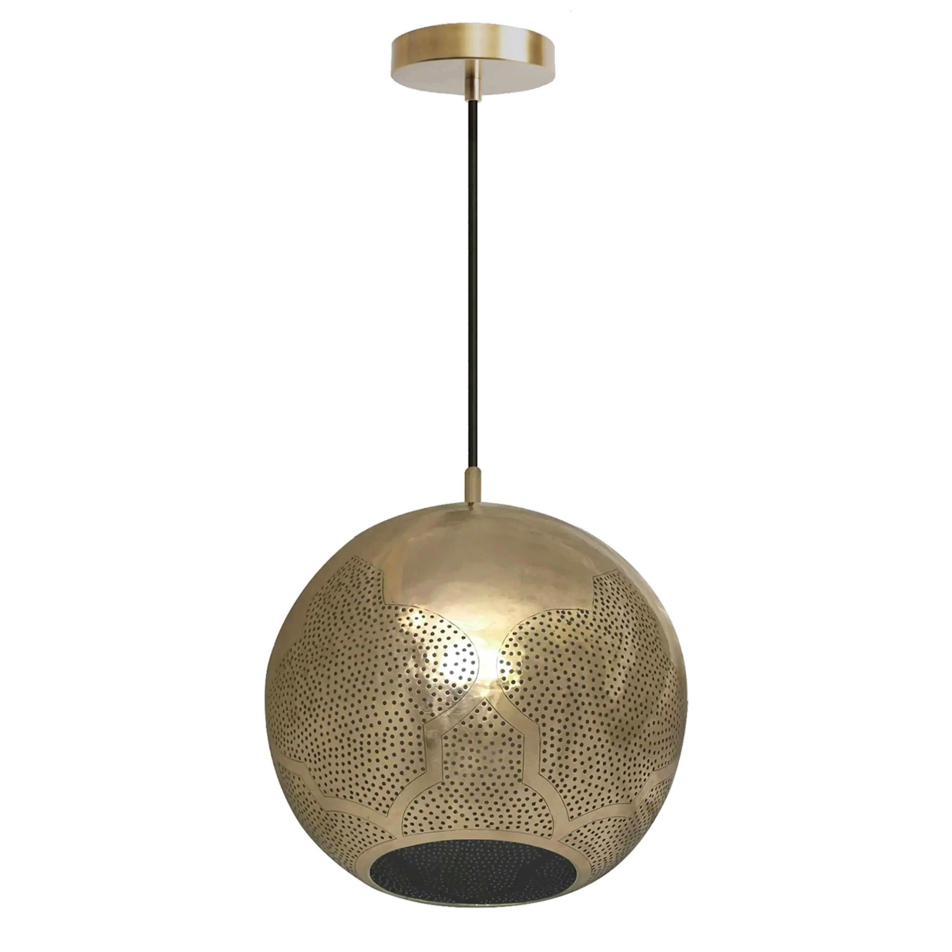 Dounia home Pendant light in  polished brass made of Metal, Model: Najma reversed