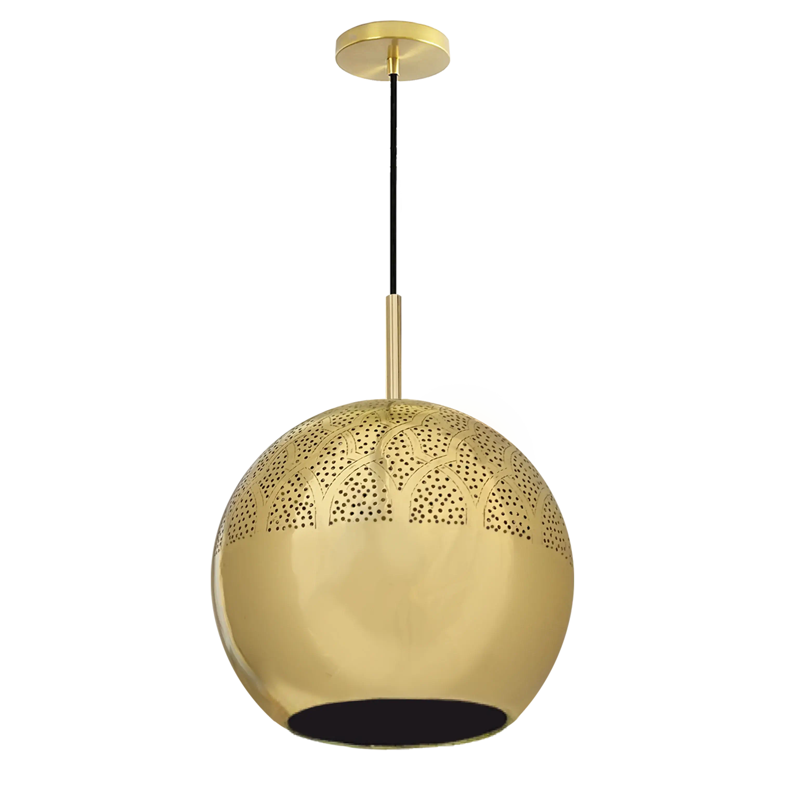 Dounia home Pendant light in Polished brass  made of Metal, Model: Nur