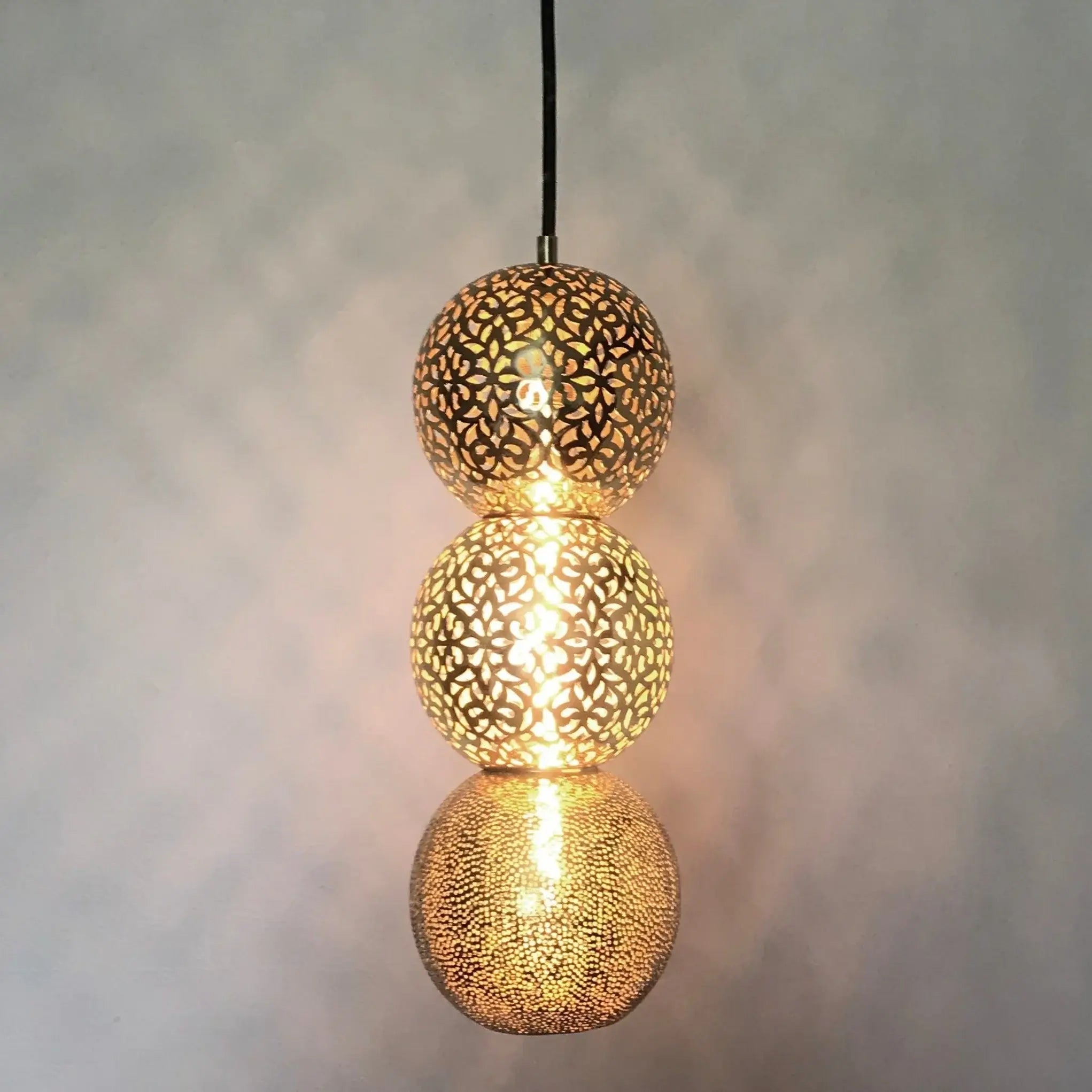 Dounia home Pendant light in Polished brass  made of Metal, Model: Riad