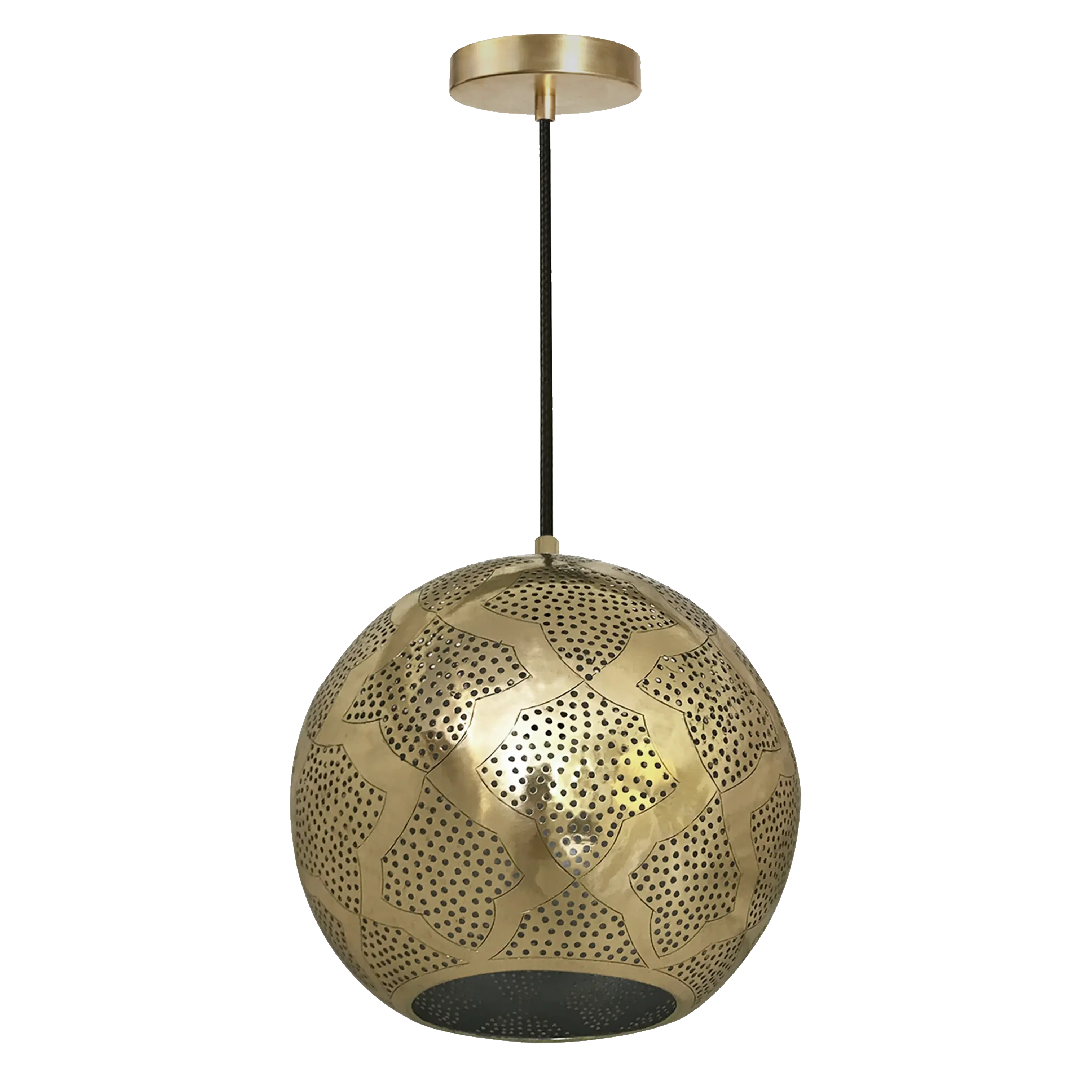 Dounia home Pendant light in Polished brass made of Metal, Model: Warda