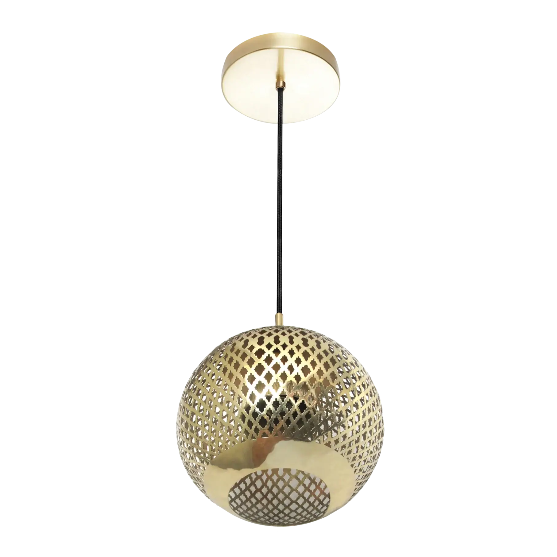 Dounia home Pendant light in Polished brass  made of Metal, Model: Ziya