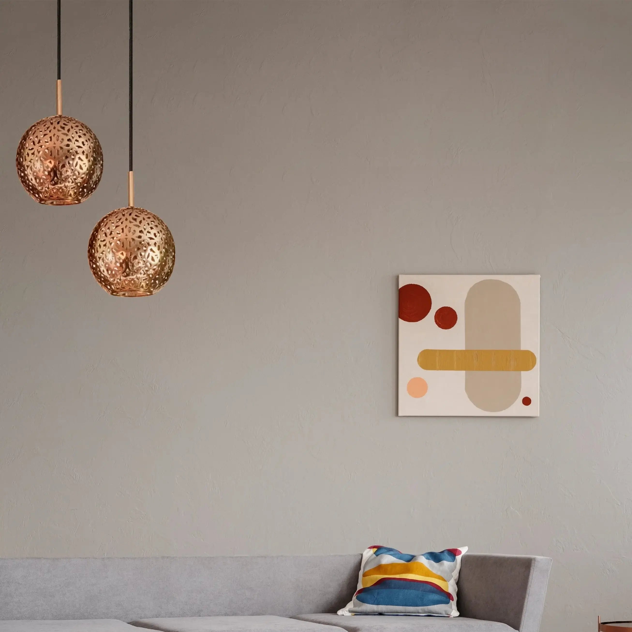 Dounia home Pendant light in Polished brass  made of Metal,  used as a living room lighting, Model: Riad  single