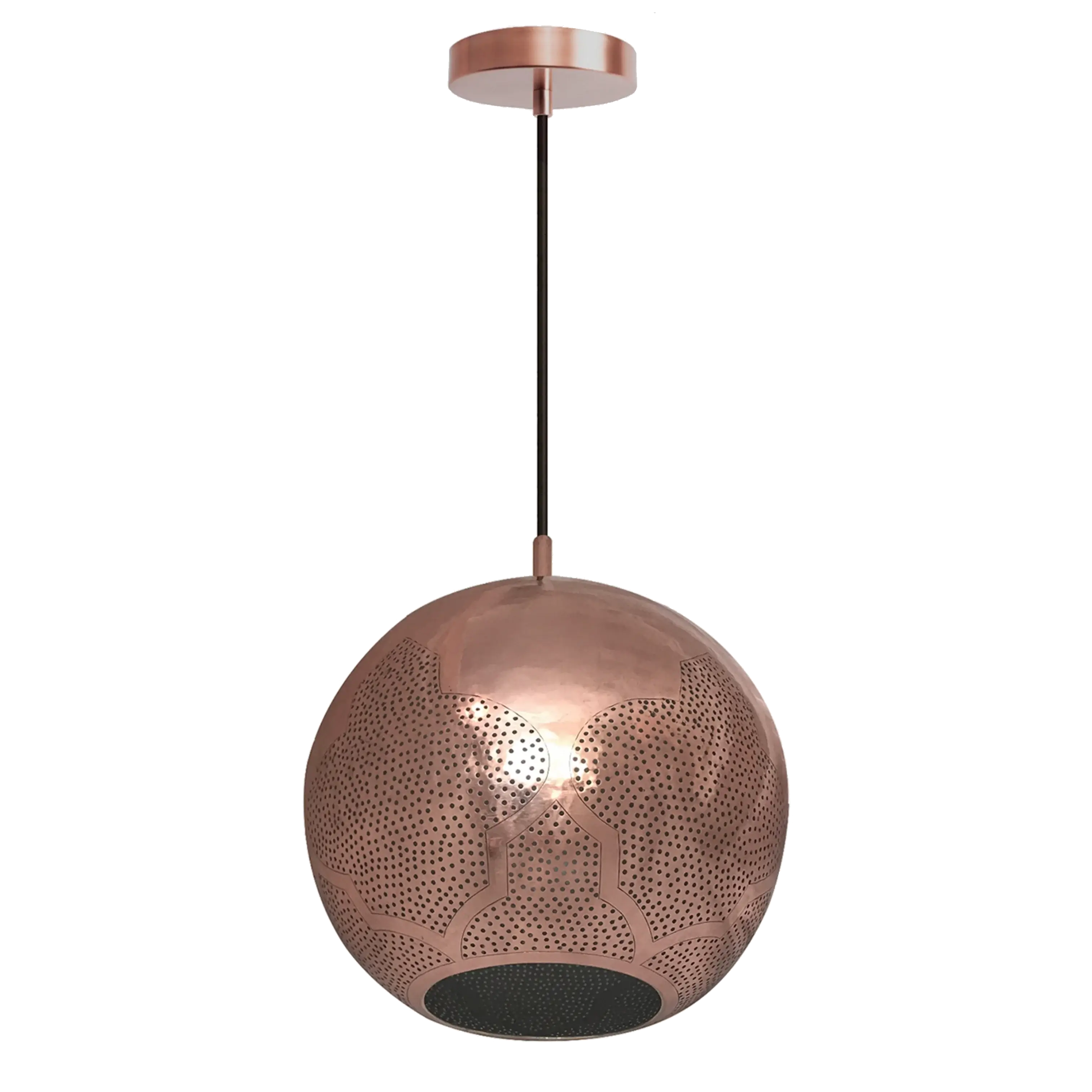 Dounia home Pendant light in polished  copper  made of Metal, Model: Najma reversed