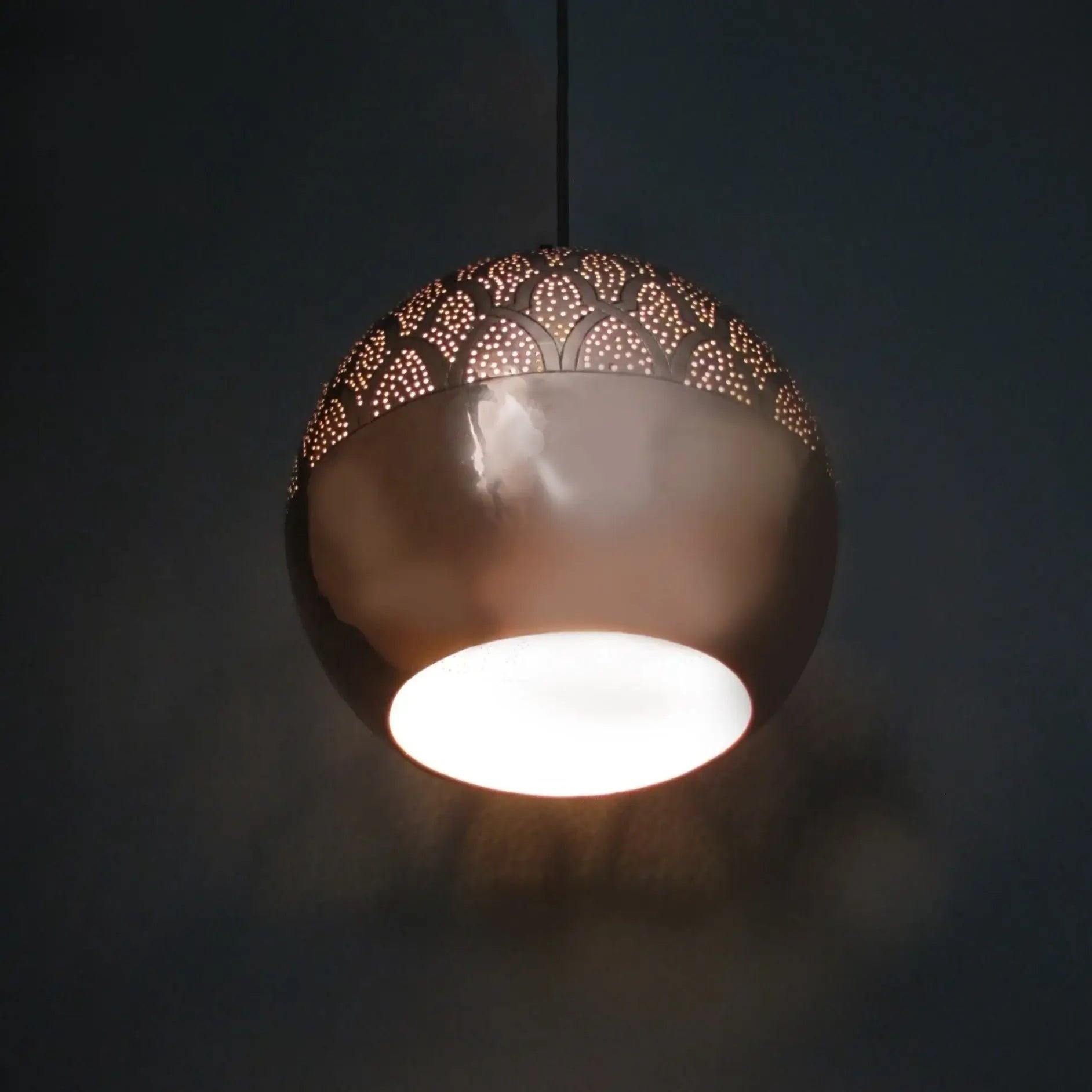 Dounia home Pendant light in Polished copper  made of Metal, Model: Nur