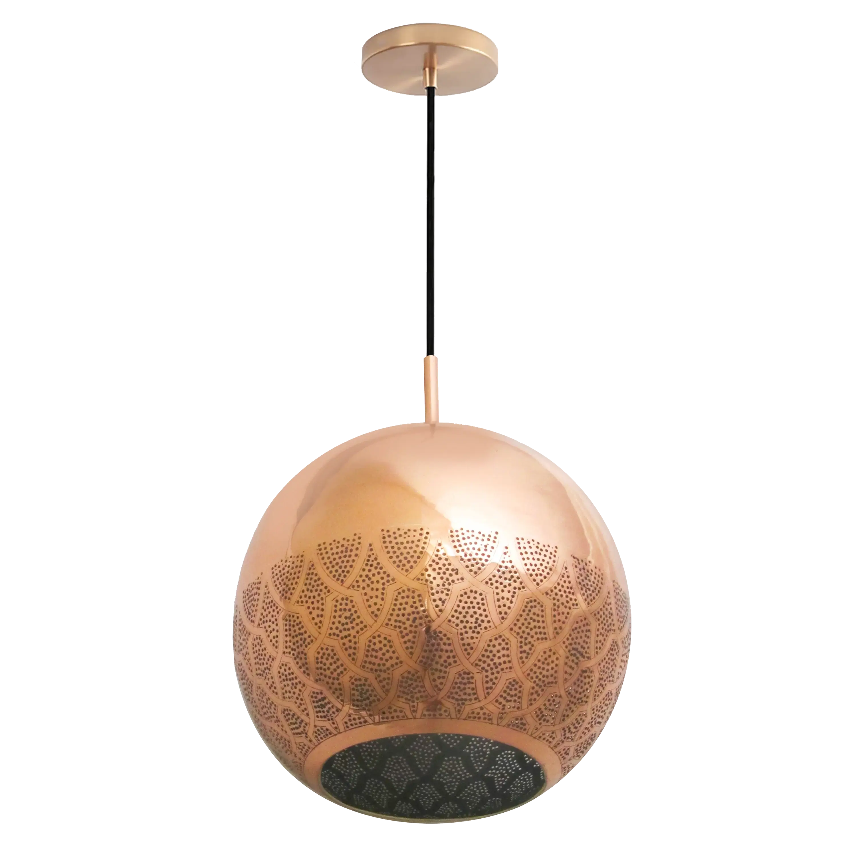 Dounia home Pendant light in Polished copper   made of Metal, Model: Nur reversed