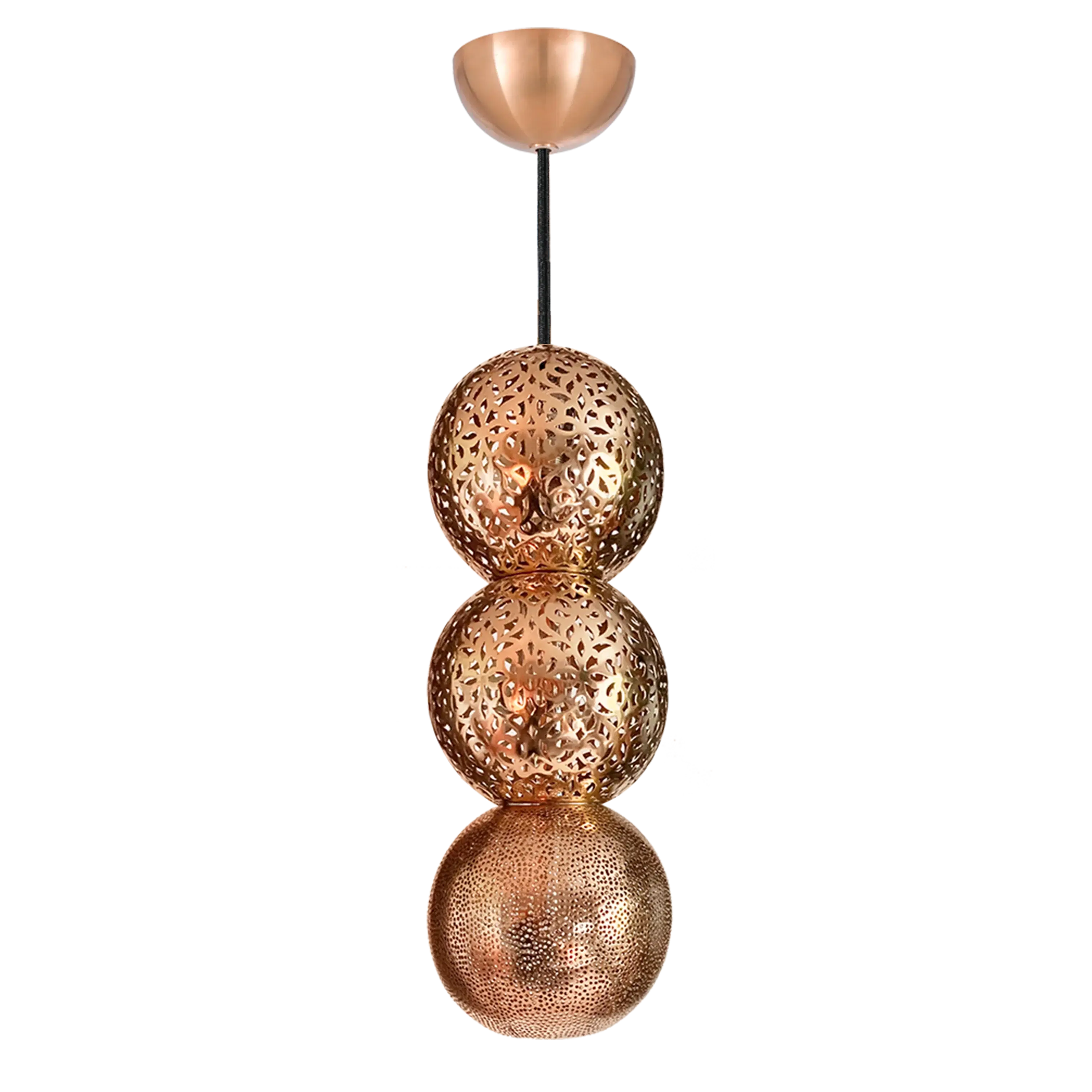 Dounia home Pendant light in Polished copper  made of Metal, Model: Riad