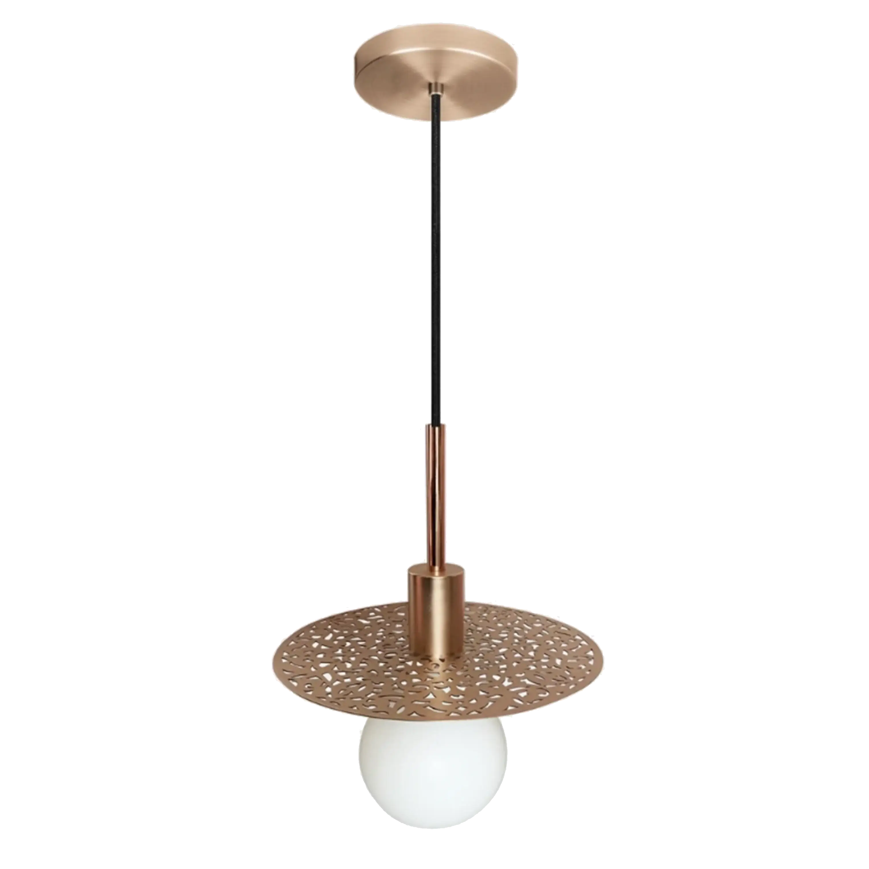 Dounia home Pendant light in polished copper made of Metal, Model: Riad disc LED Suspension