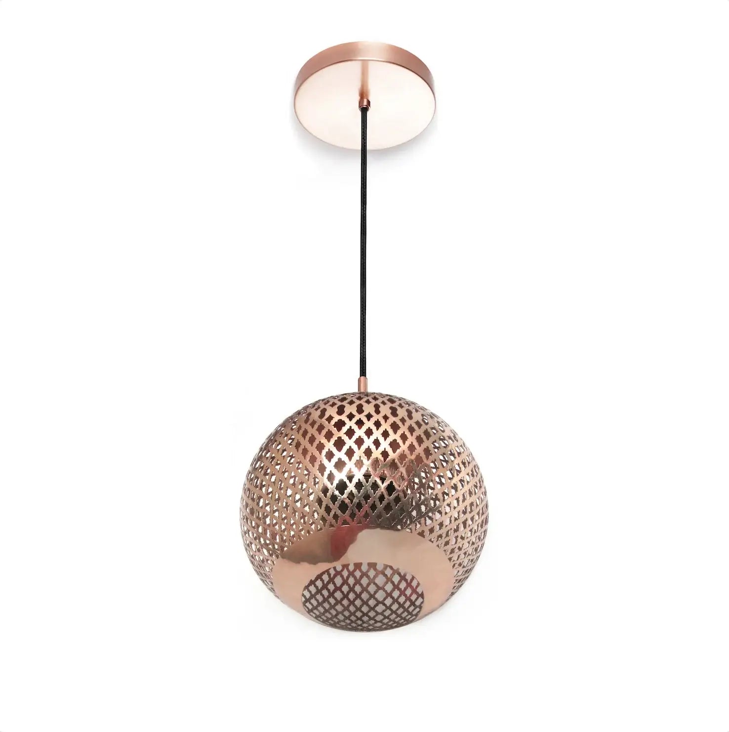Dounia home Pendant light in Polished copper   made of Metal, Model: Ziya