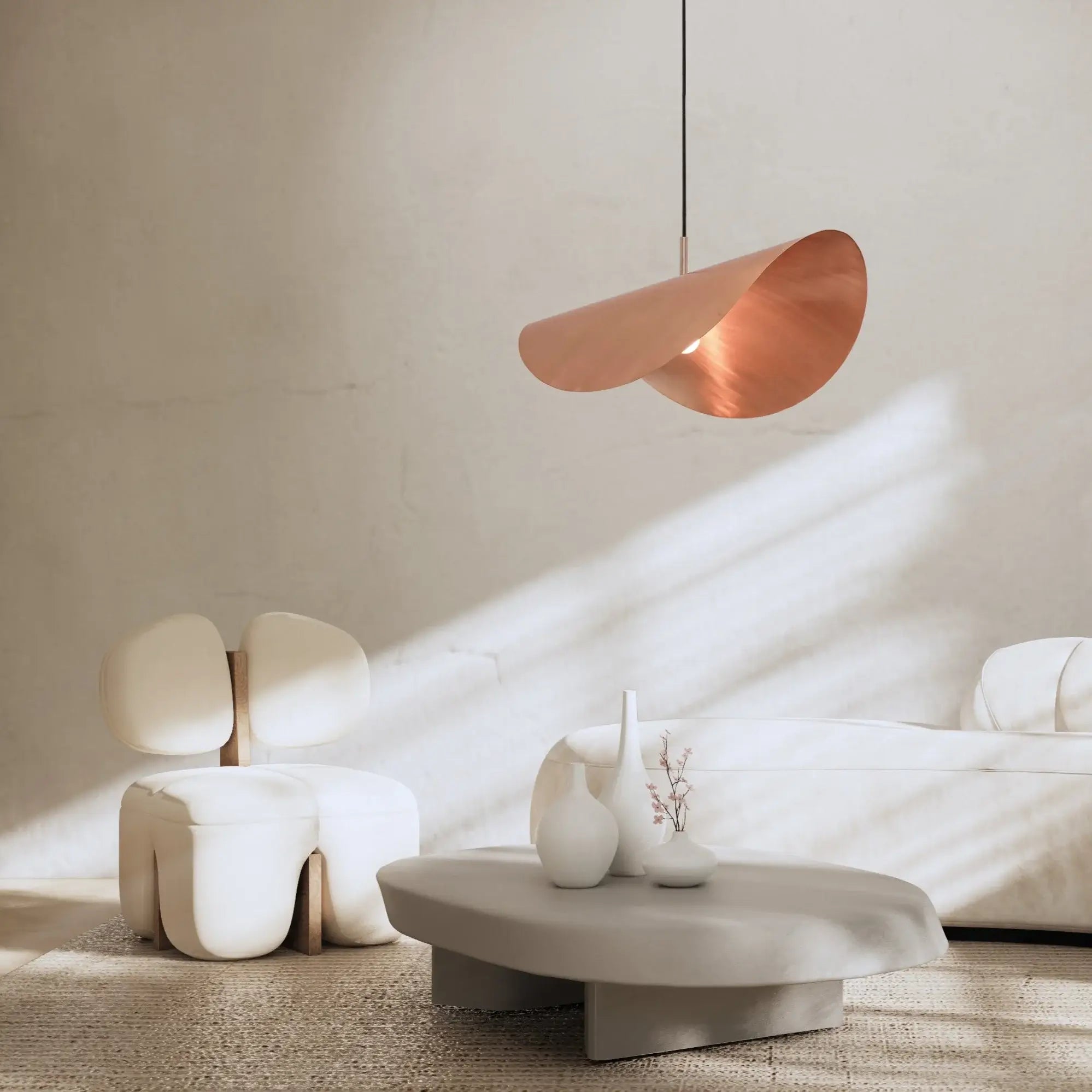 Dounia home Pendant light in Polished copper made of Metal, used as a living room lighting,  Model: moja