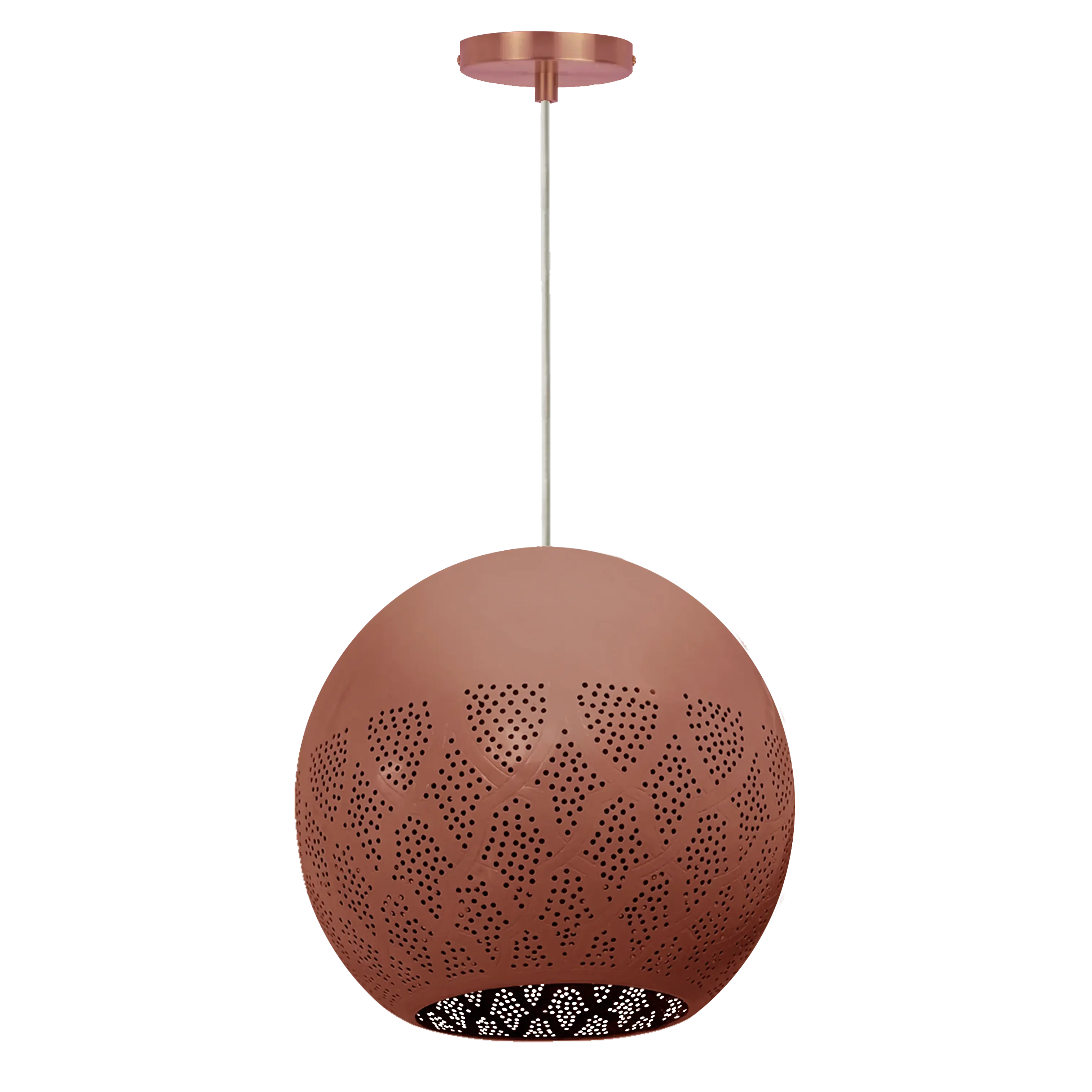 Dounia home Pendant light in Terracotta made of Metal, Model: Nur reversed-color