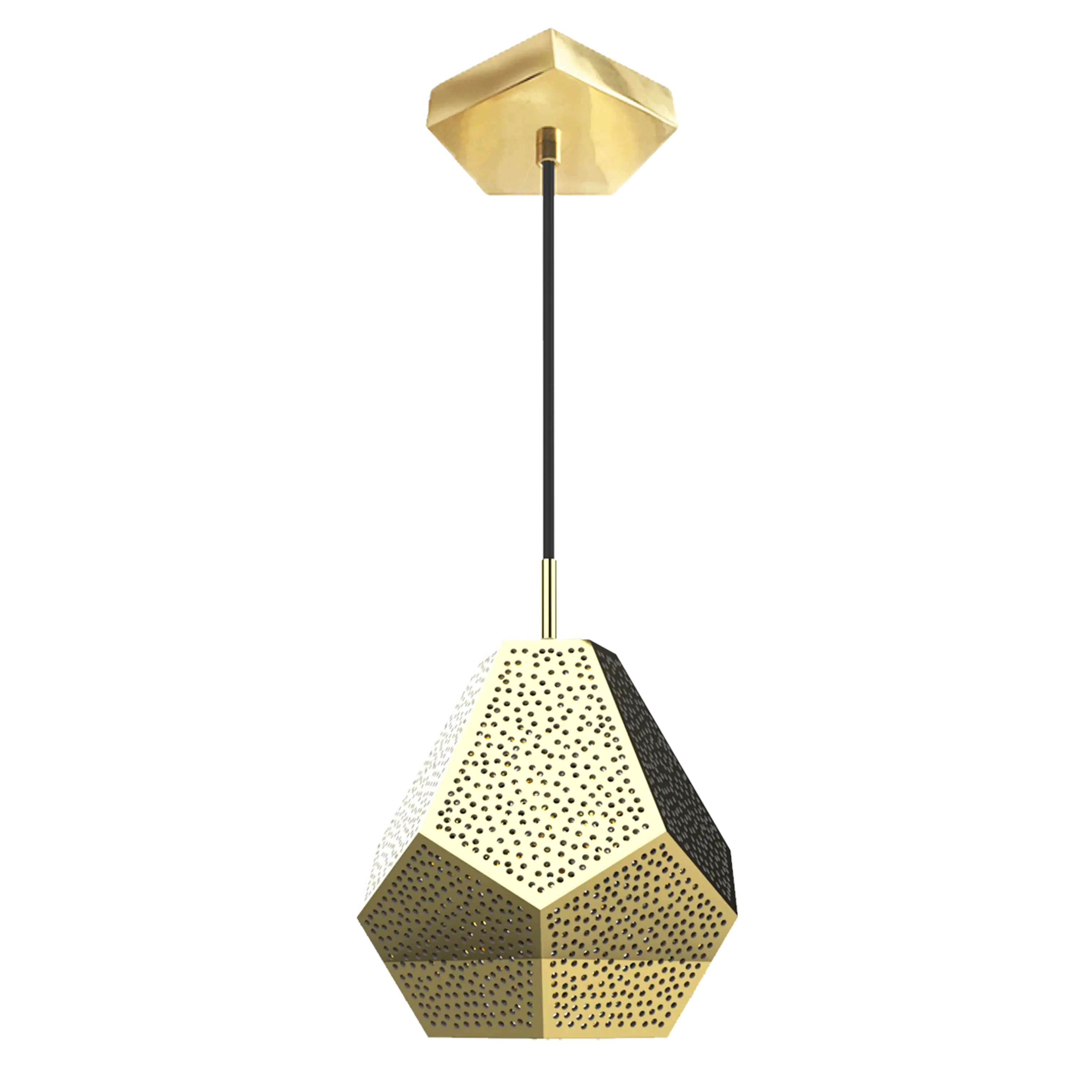 Dounia home Pendant light in  polished brass  made of metal, Model: Almas