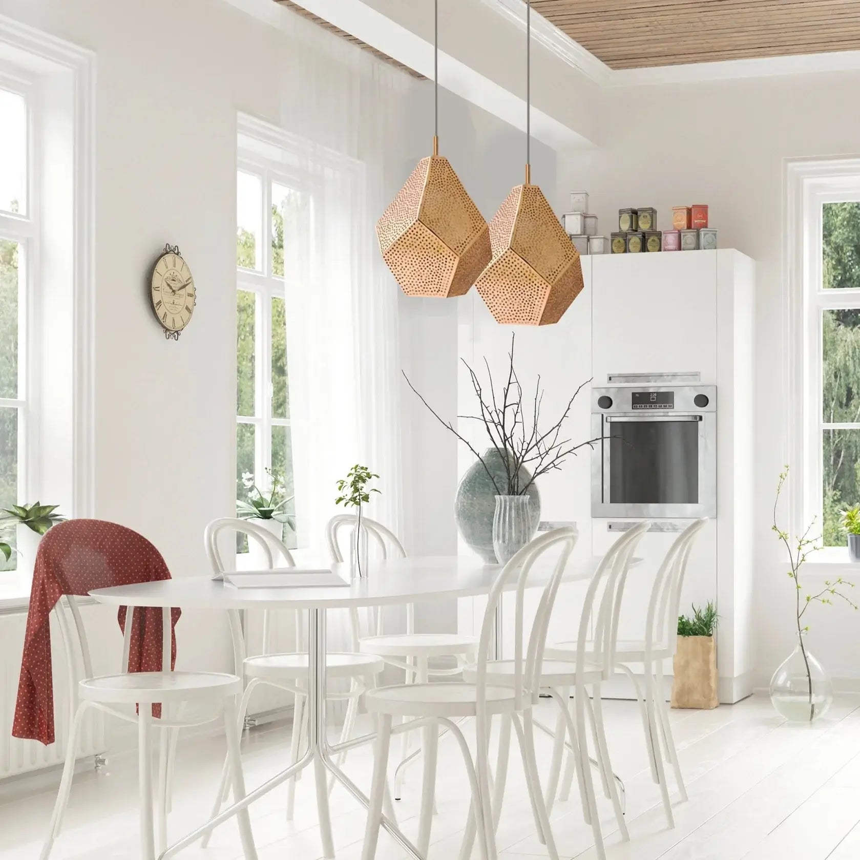 Dounia Home Almas Pendant Light | Polished Copper | Shade Sizes 11"