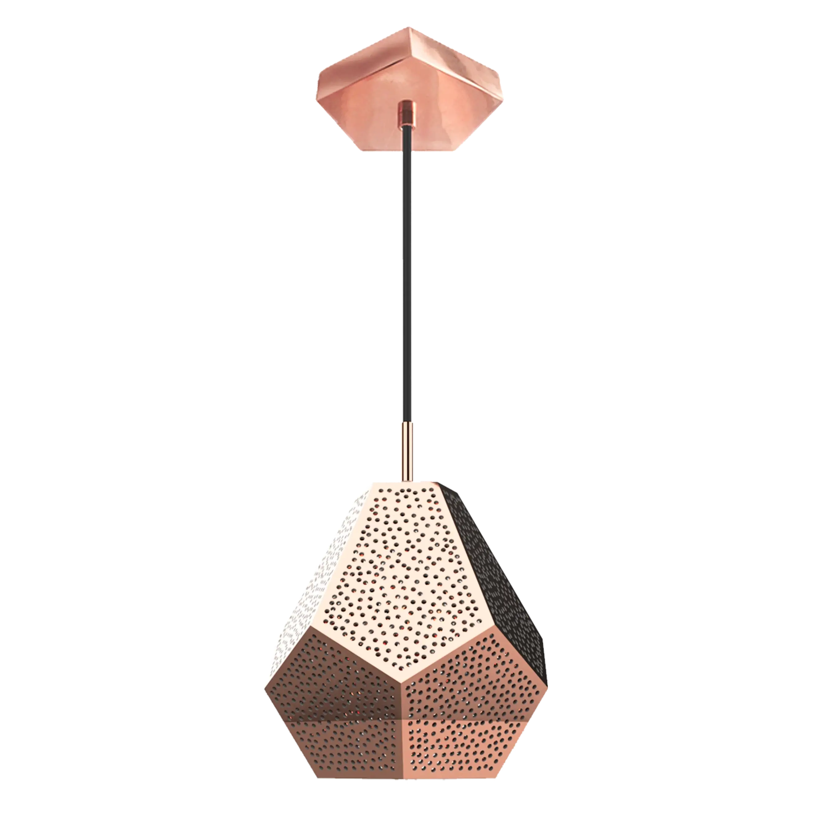 Dounia home Pendant light in polished copper  made of metal, Model: Almas