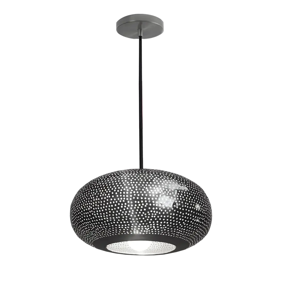 Dounia home Pendant light in balck  made of semi precious meta, Model: lila