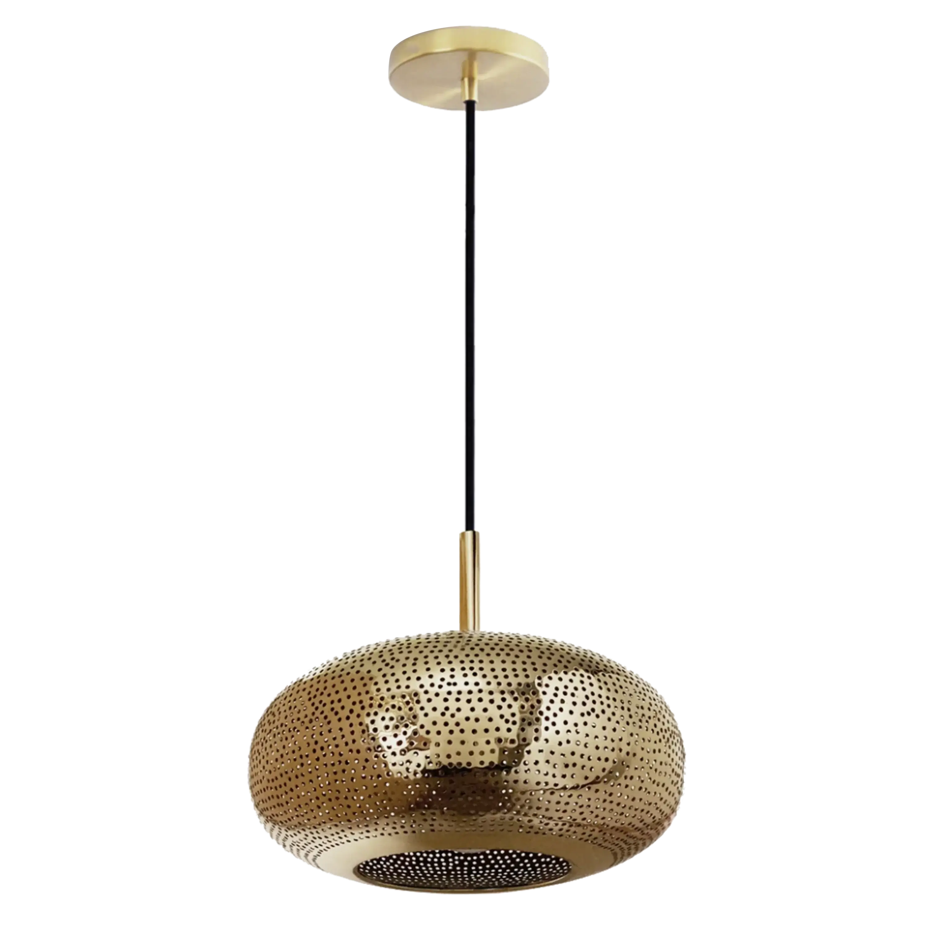 Dounia home Pendant light in Polished brass  made of semi precious meta, Model: lila