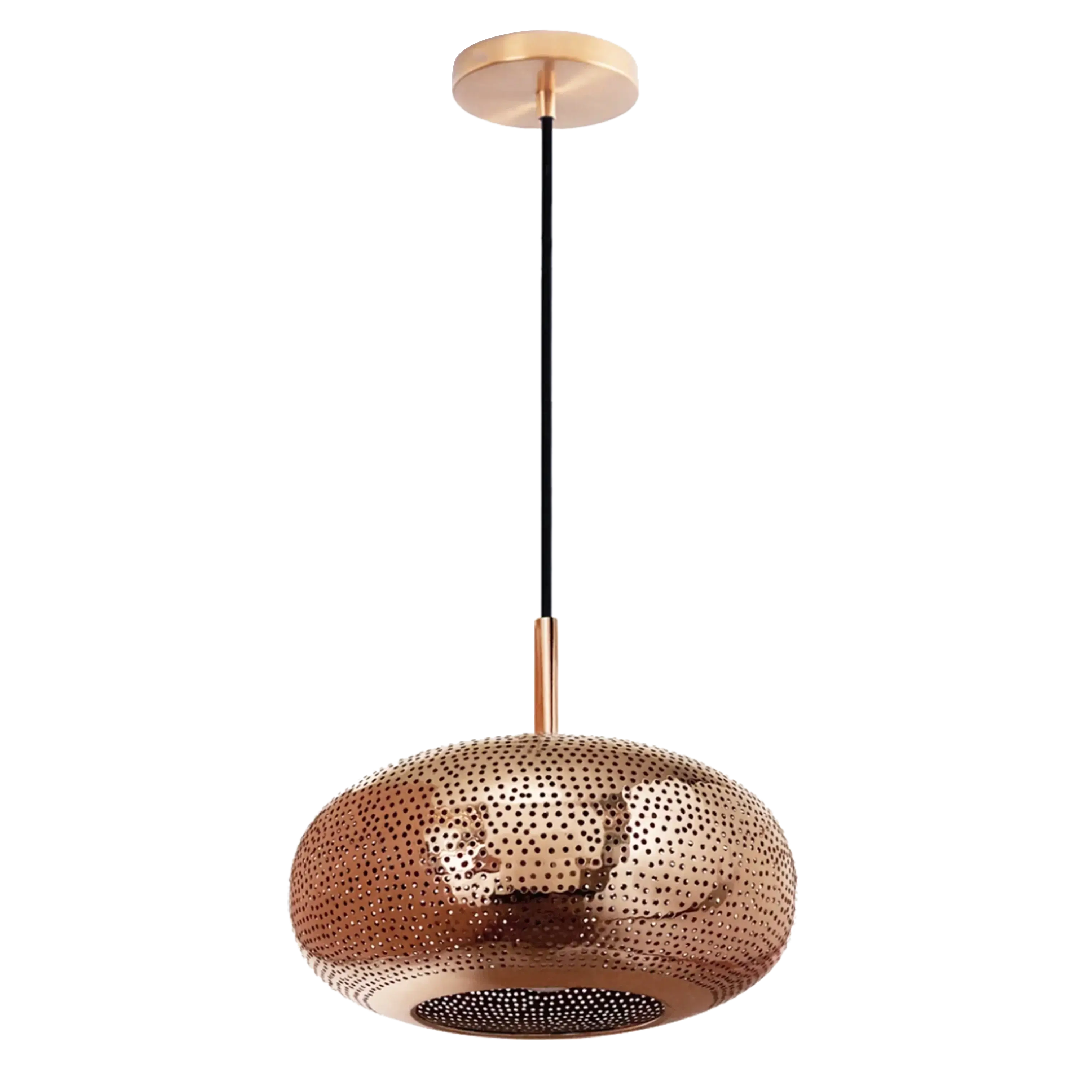 Dounia home Pendant light in Polished copper made of semi precious meta, Model: lila