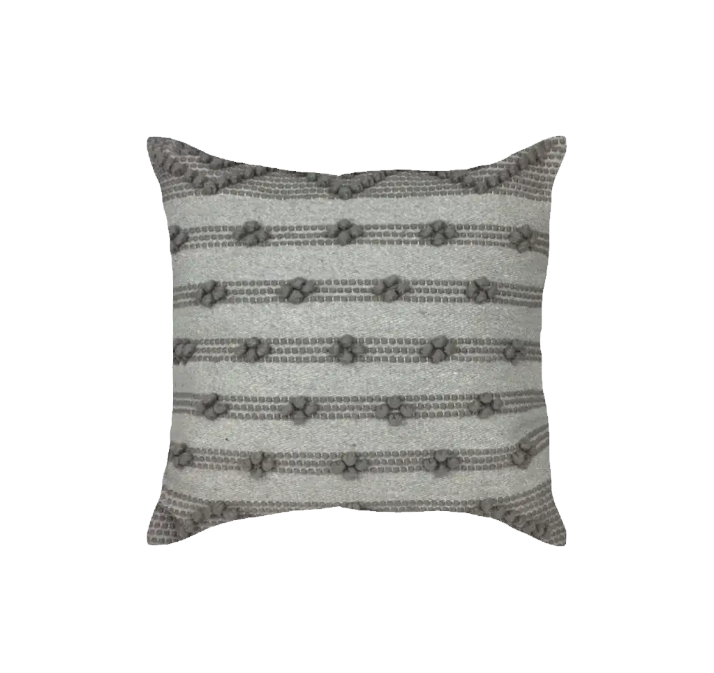 Dounia home Pillow in  made of Wool and vegan leather, Model: Zana
