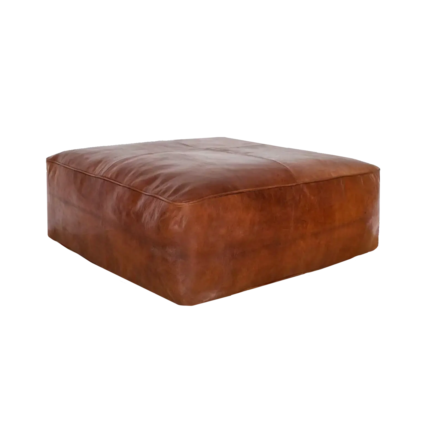 Idra Leather Ottoman Pouf - Large