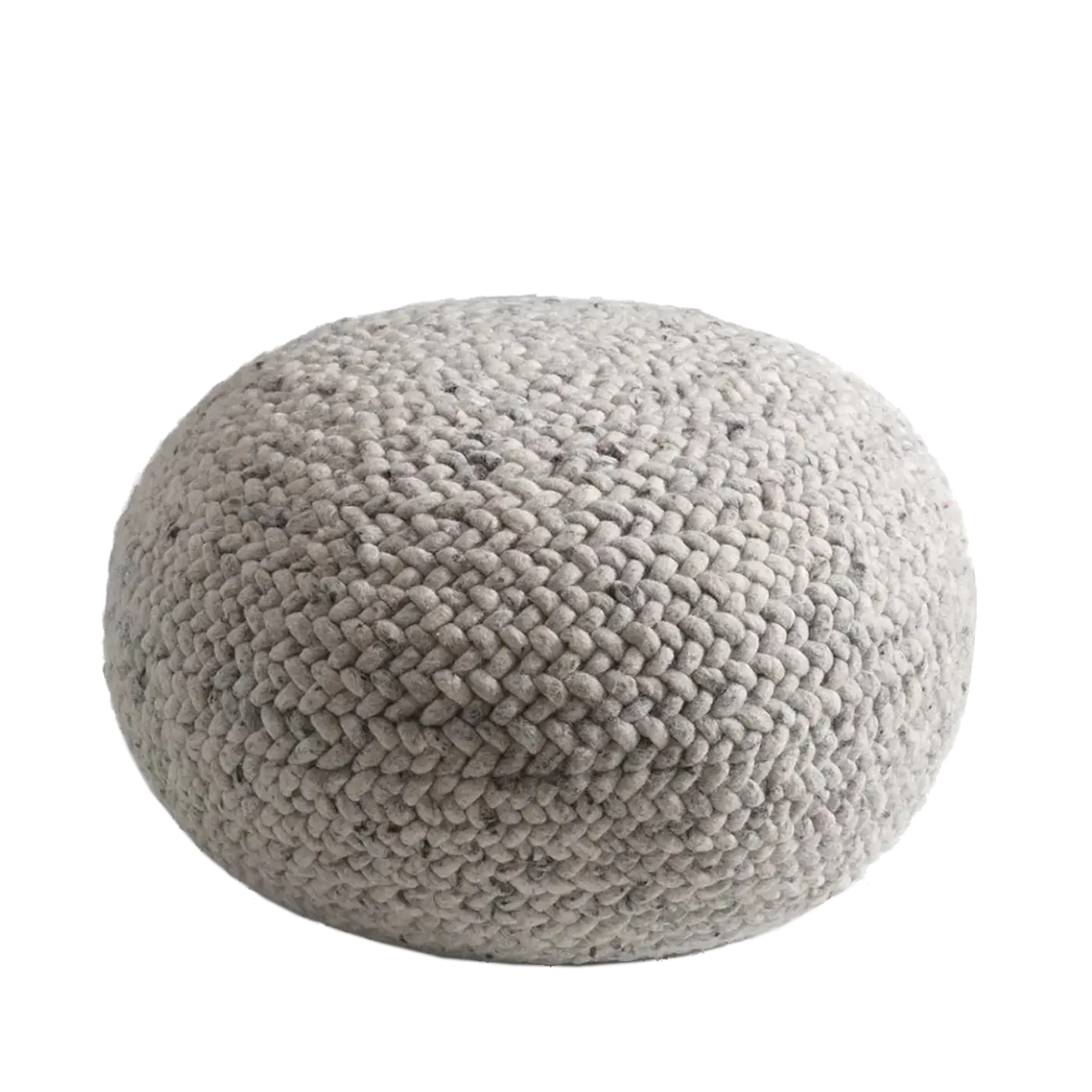 Dounia Home Pouf in silver made of organic wool, Model : Dura
