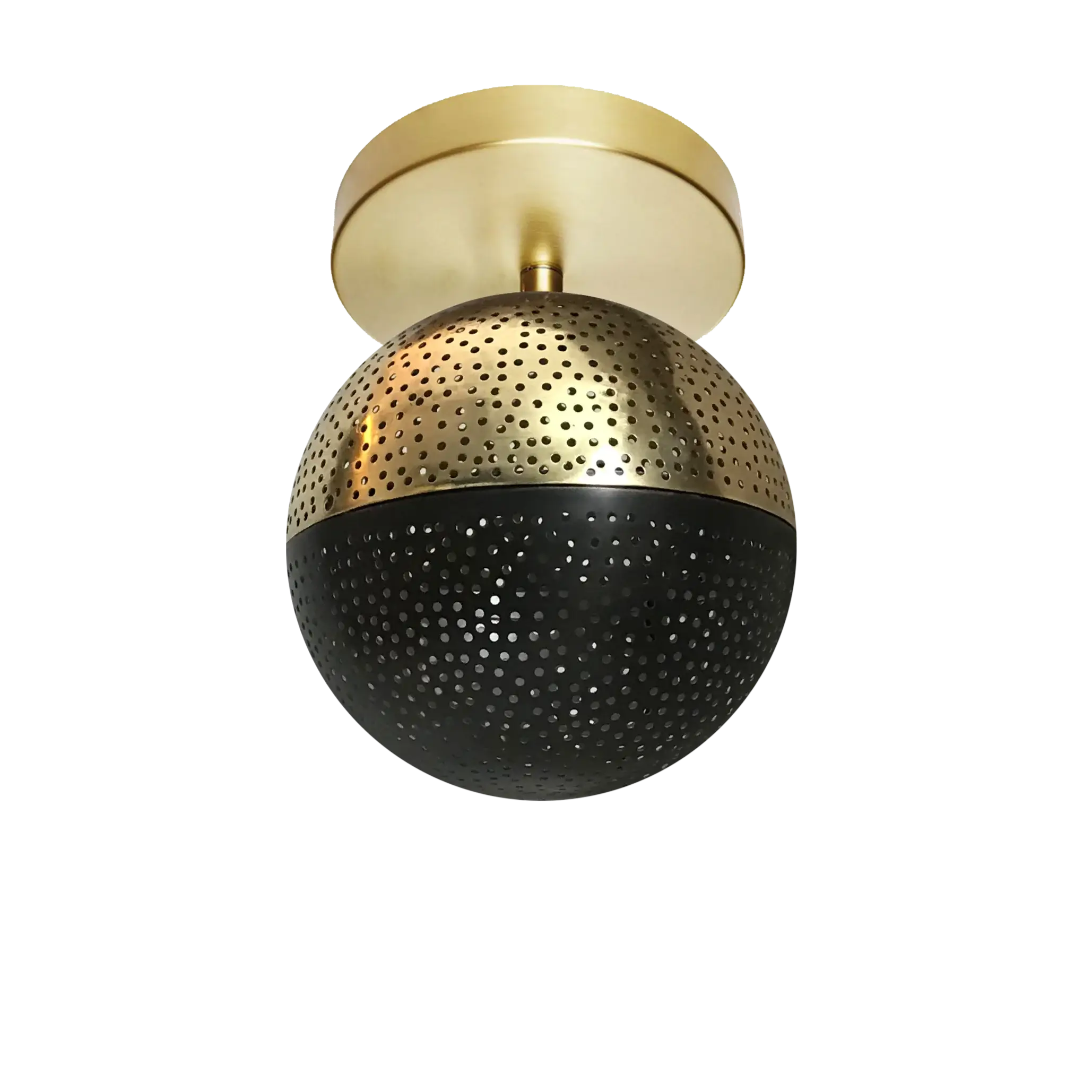 Dounia home Semi-flush in polished brass /black   made of metal, Model: Kora