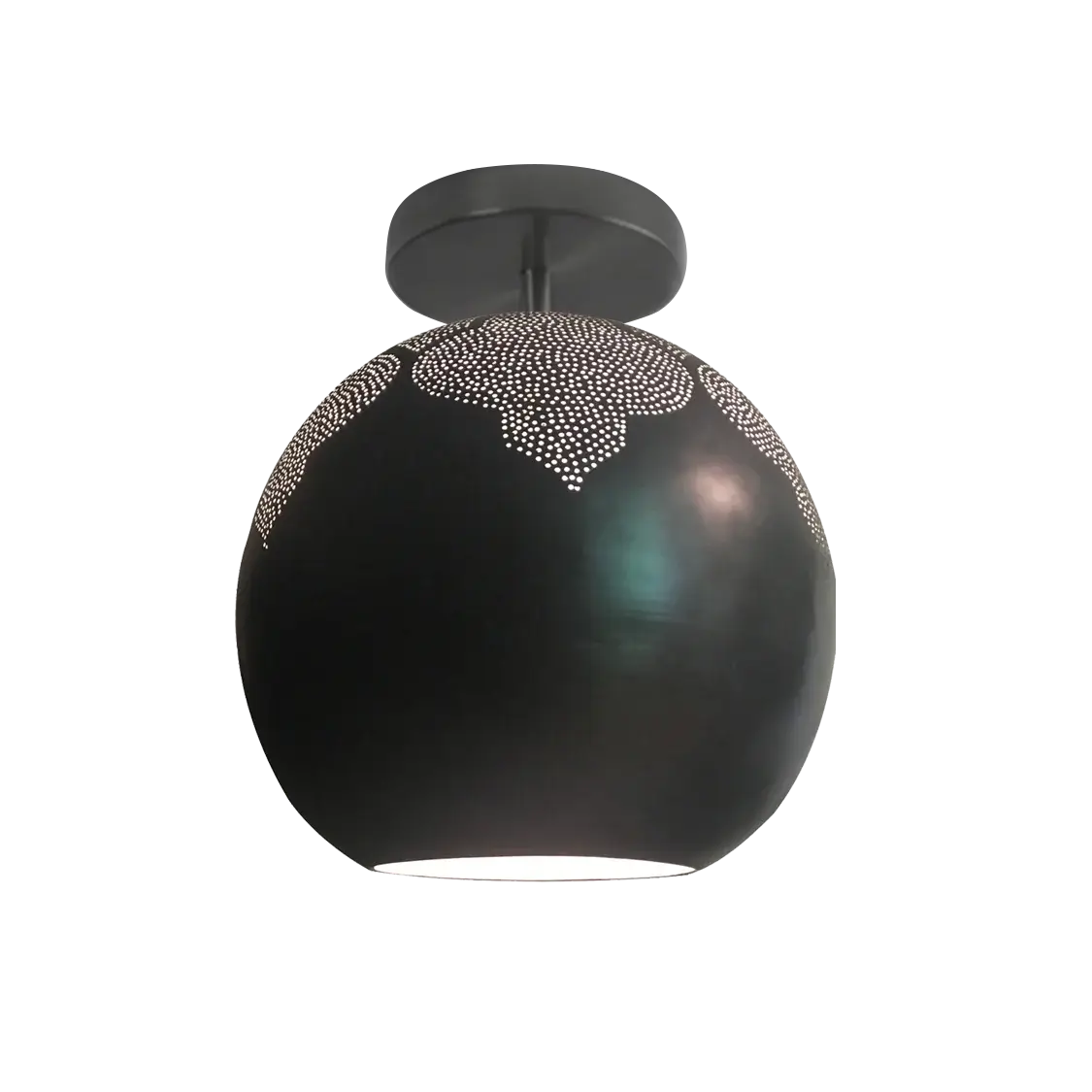 Dounia home Semi-flush light in black  made of Metal, Model: NAJMA