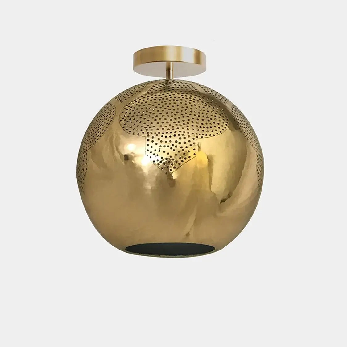 Dounia home Semi-flush light in polished brass  made of Metal, Model: NAJMA