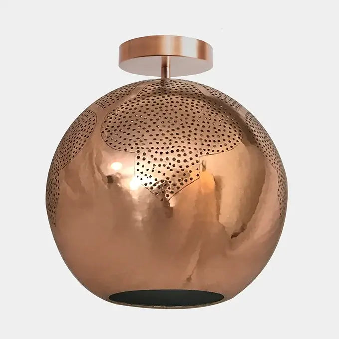 Dounia home Semi-flush light in polished copper  made of Metal, Model: NAJMA