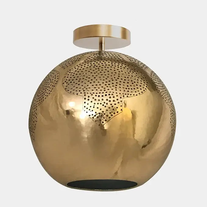 Dounia home Semi-flush light in polished brass  made of Metal, Model: NAJMA