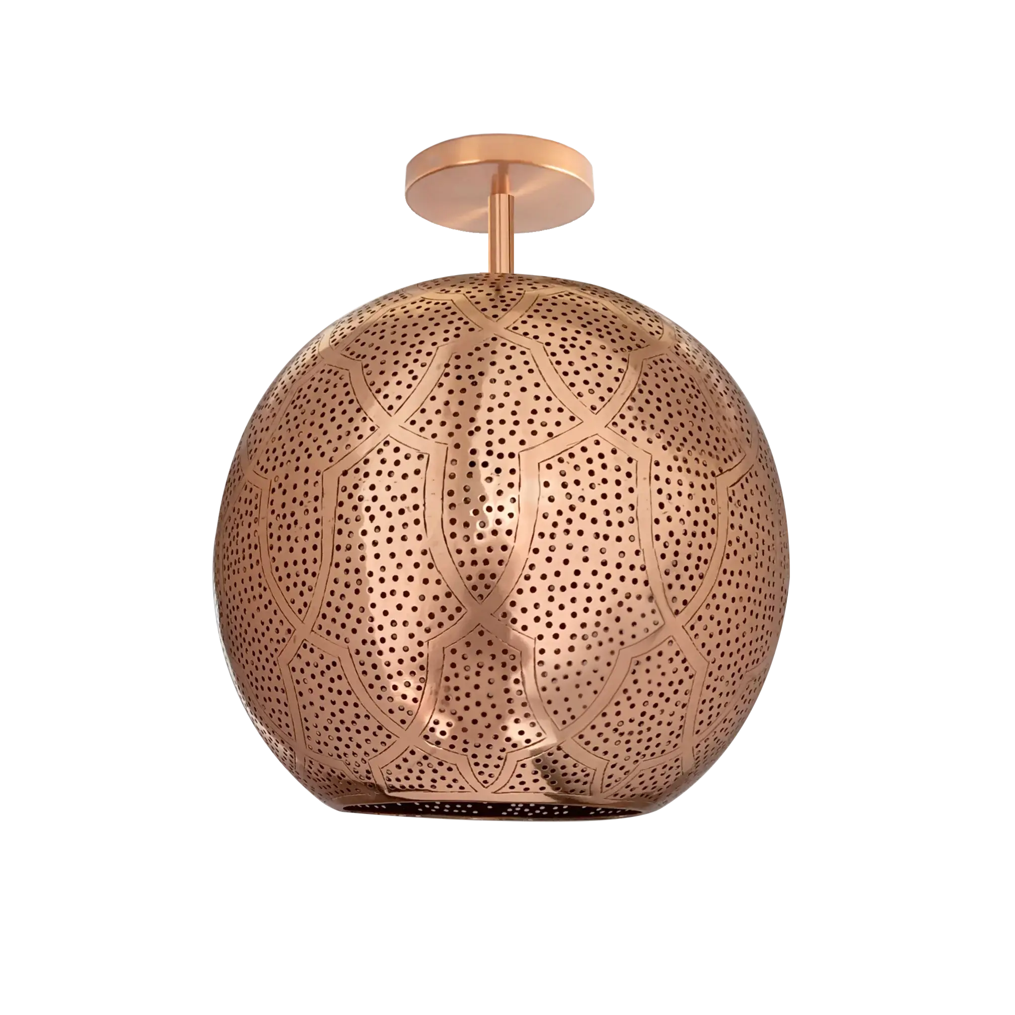 Dounia home Semi-flush Mount in polished copper  made of Metal, Model: Aria