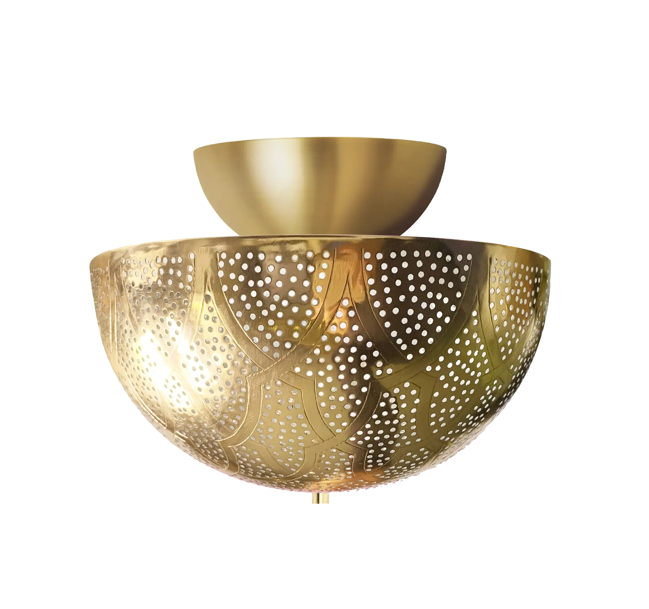 Dounia home Semi -flush mount ceiling in Polished brass  made of Metal, Model: Zana