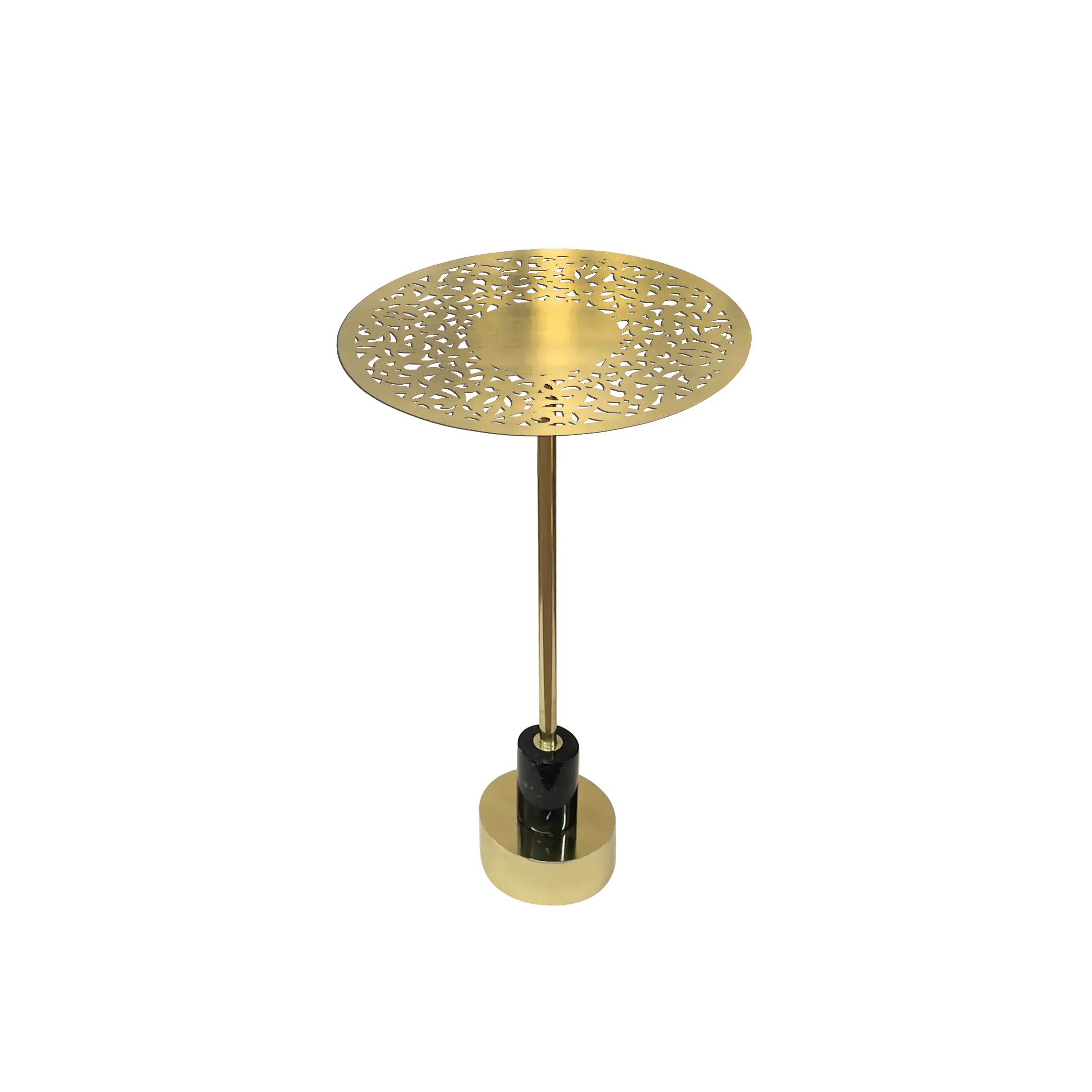 Dounia home Side table in Polished brass   made of Brass and marble, Model: Riad