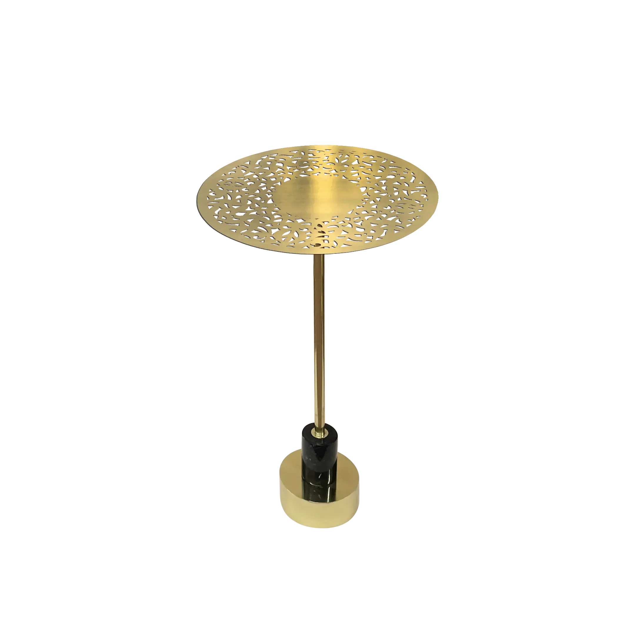 Dounia Home Side Table in Polished Brass | Marble Base